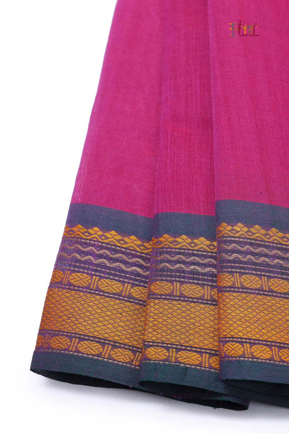 Pink Handloom Kanchi Cotton Saree-Sutra Art of Clothing