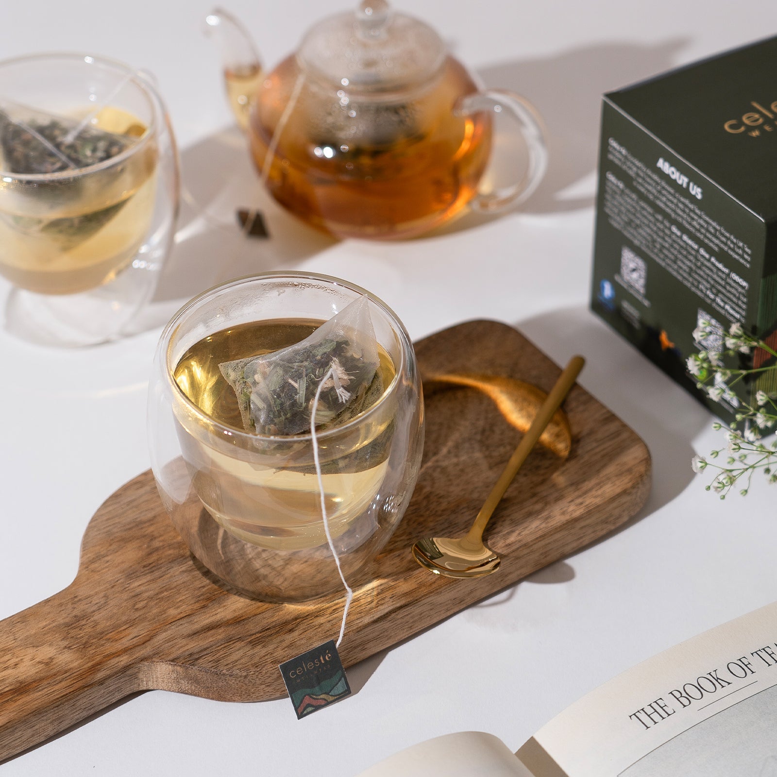 Assorted Tea Bags | Herbal & Green Tea Sampler - 15 Count - CELESTE