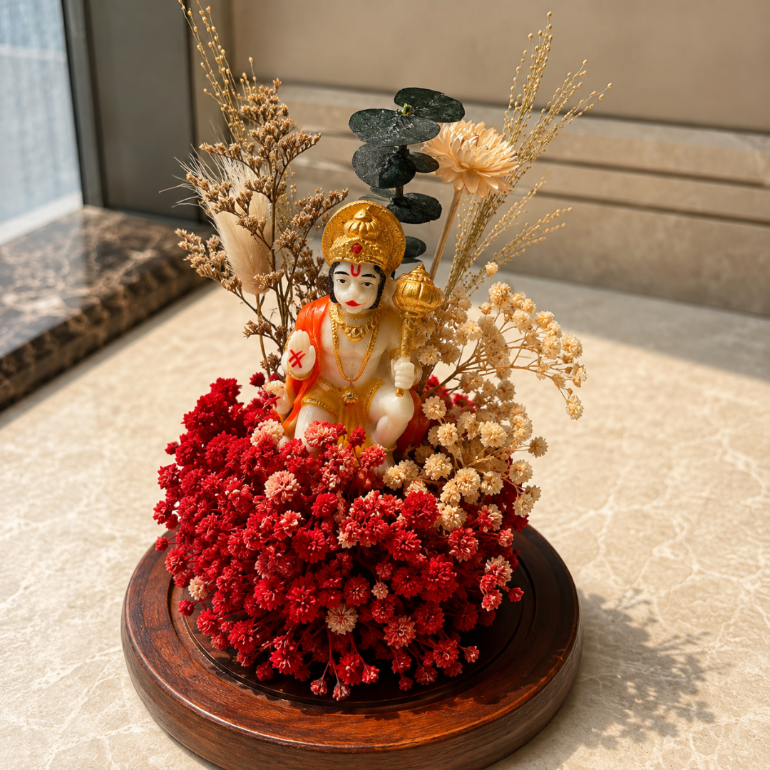 Hanuman Blessings Sacred Decorative Dome | Hanuman Ji Red Dome - https://artecasa.in/