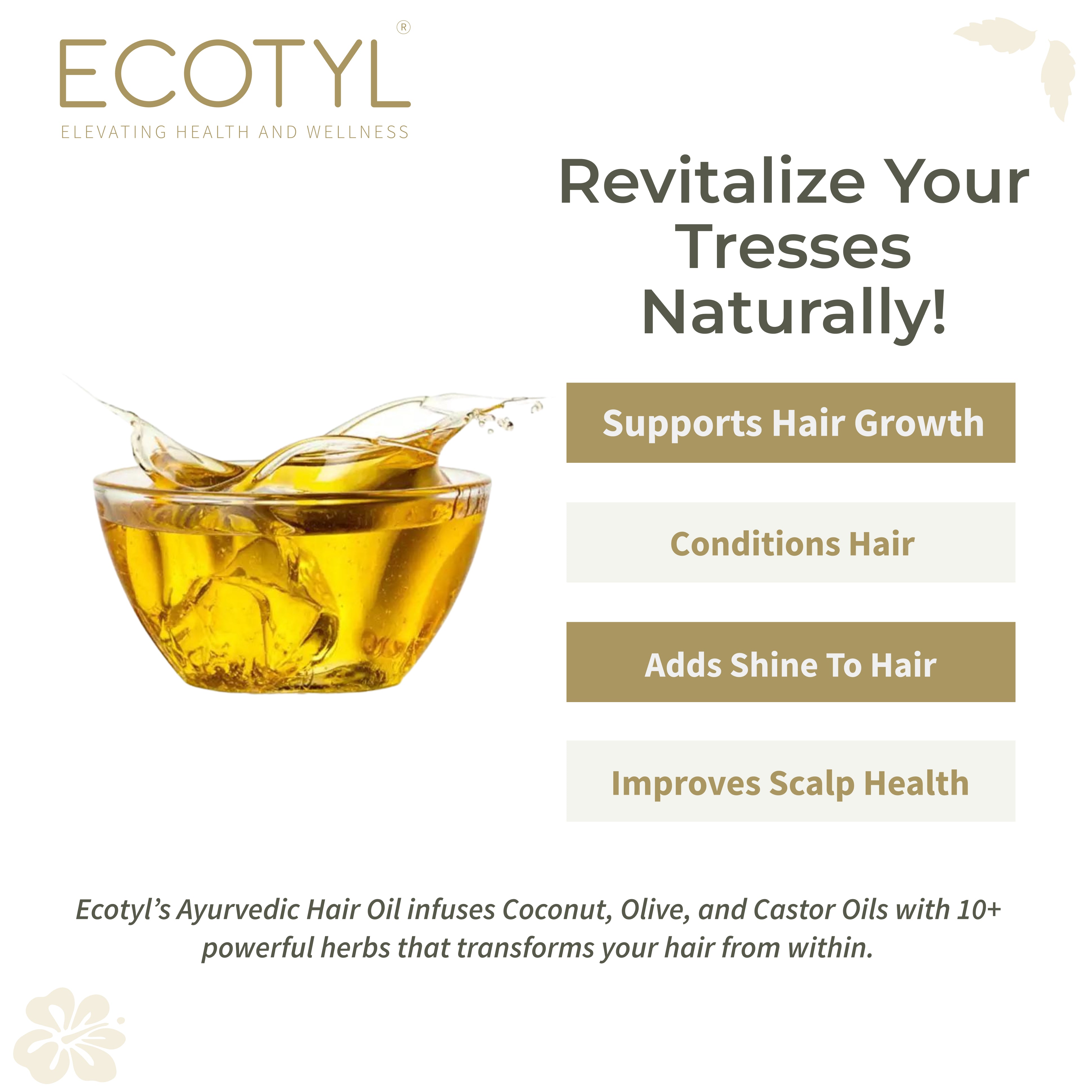 Ayurvedic Hair Oil - Ecotyl - 100% Organic I Sustainable