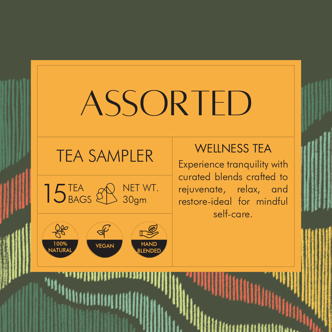 Assorted Tea Bags | Herbal & Green Tea Sampler - 15 Count - CELESTE