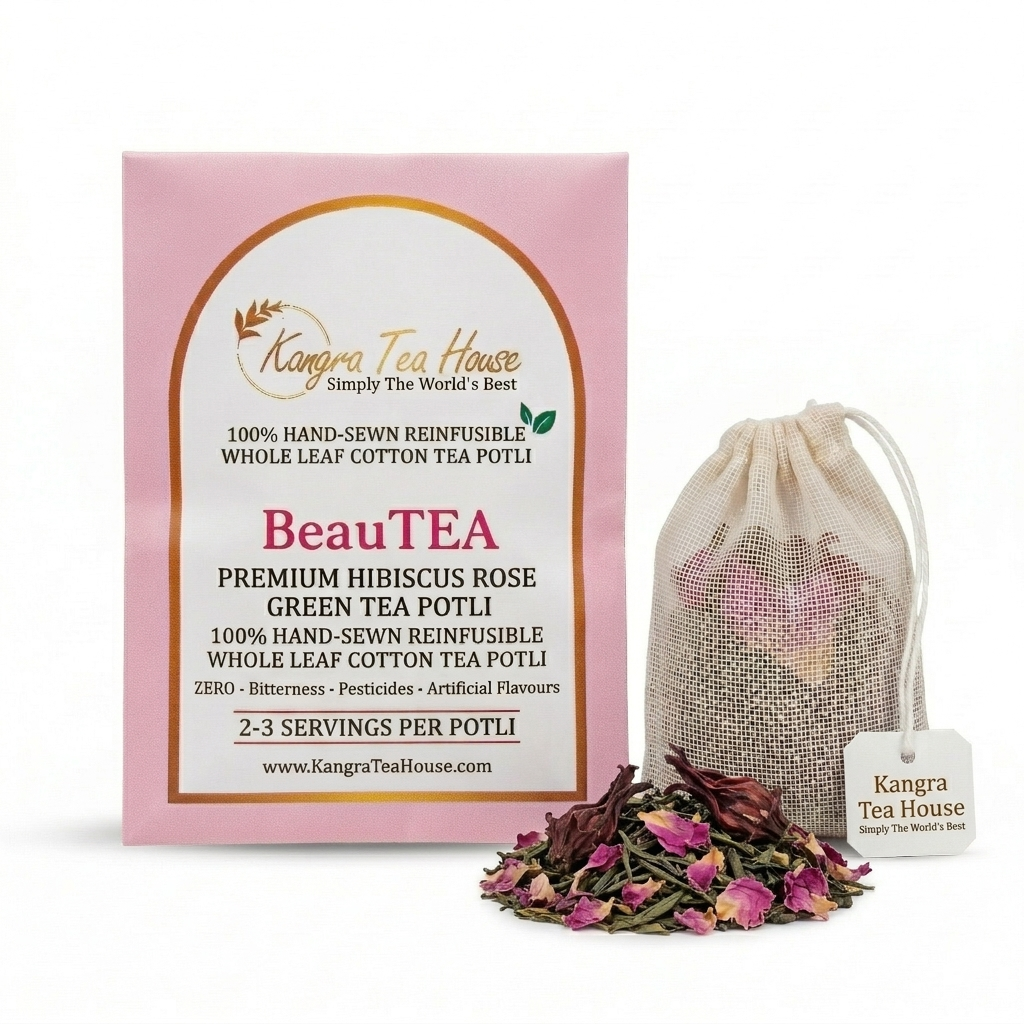 Hand sewn Hibiscus cotton tea bag
