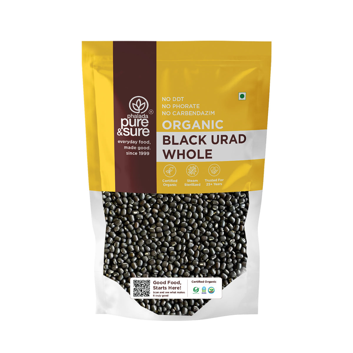Phalada Pure and sure Organic Black urad dal Whole Front