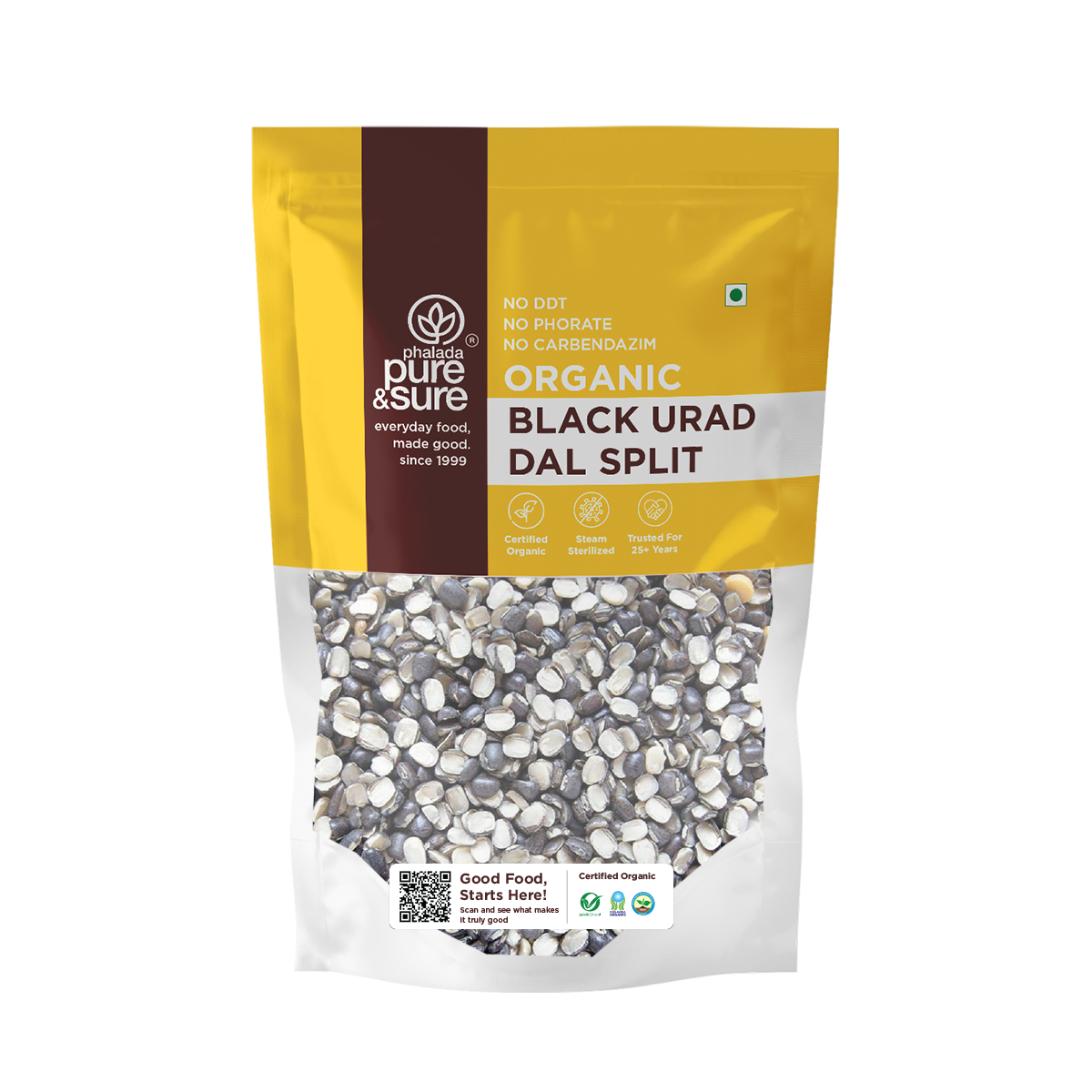 Phalada Pure and sure Organic Black urad dal split Front