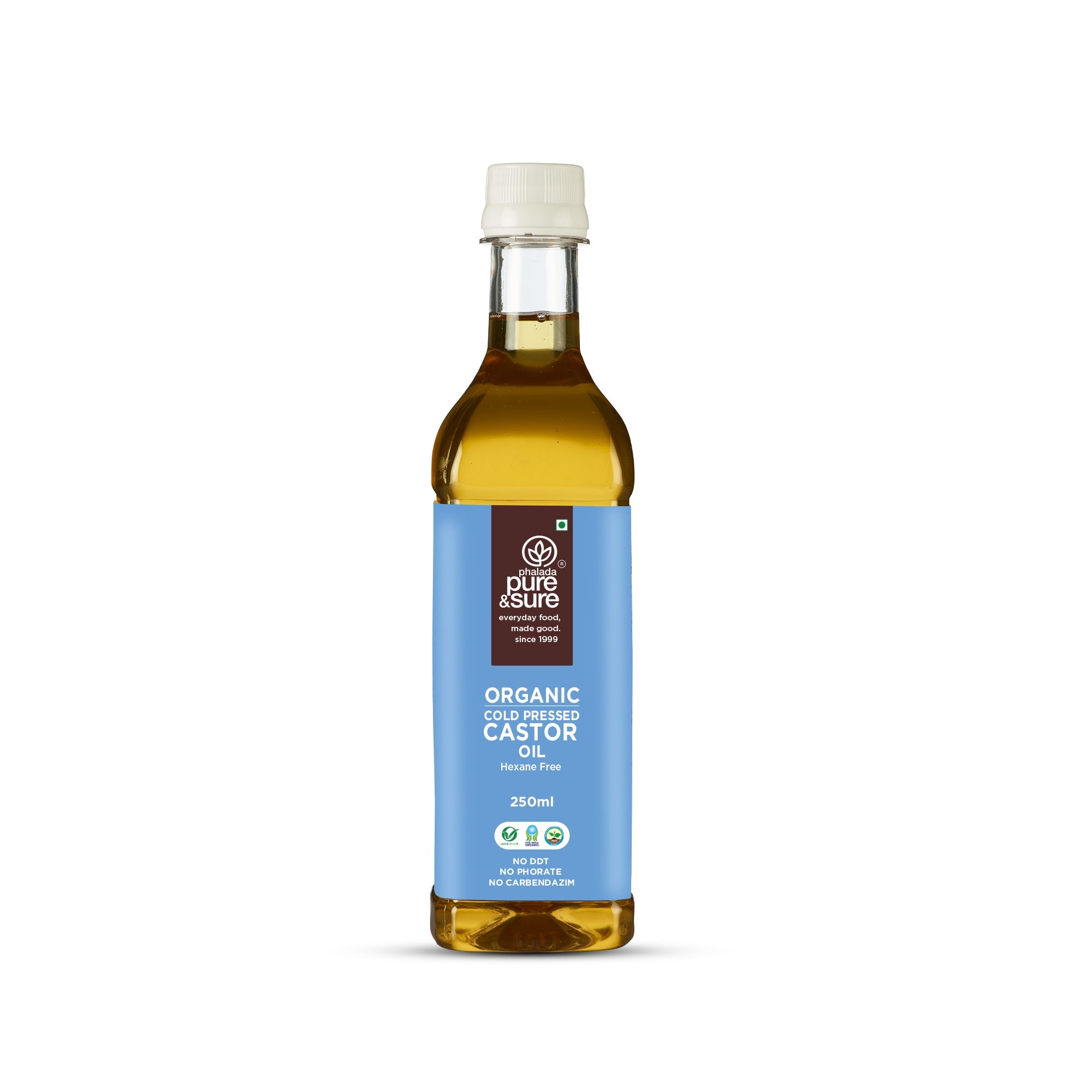 Phalada Pure and Sure Organic Cold Pressed Castor Oil 250ml Front