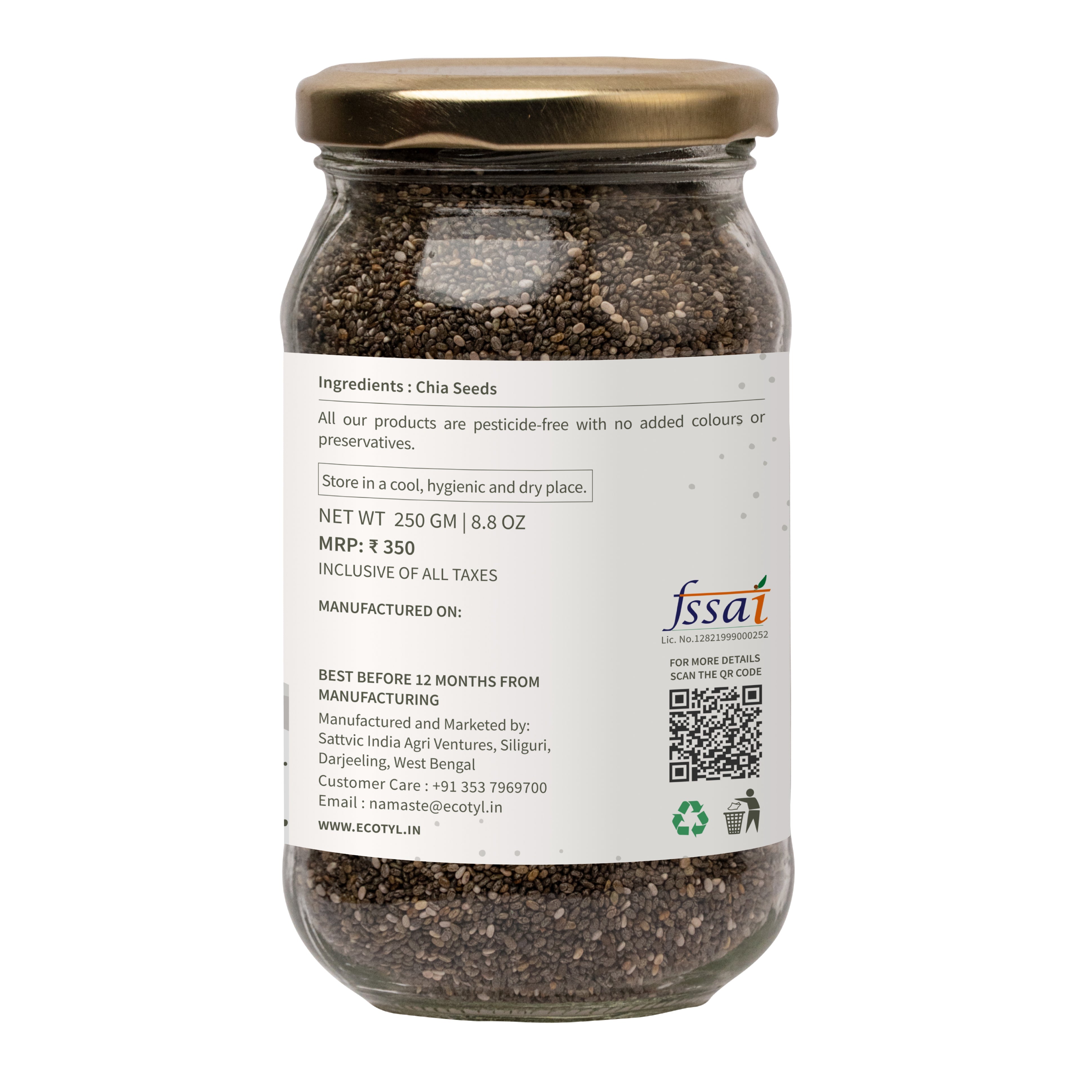 Chia Seeds - Raw - Ecotyl - 100% Organic I Sustainable