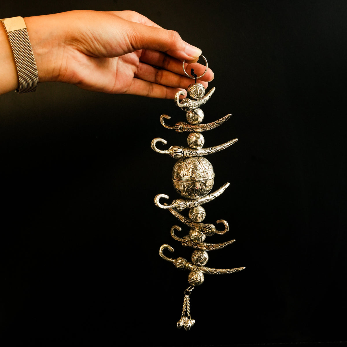 German Silver Nazar Battu(7 Chillies &1 Lemon) - https://artecasa.in/