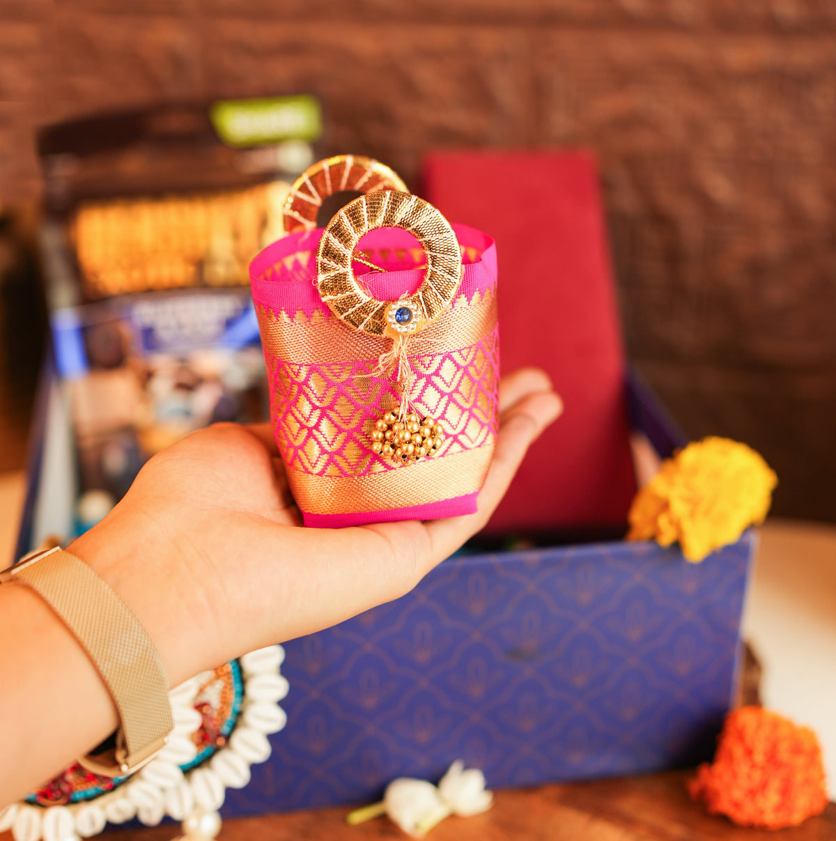 Blissful Silver Basket Diwali Hamper - https://artecasa.in/