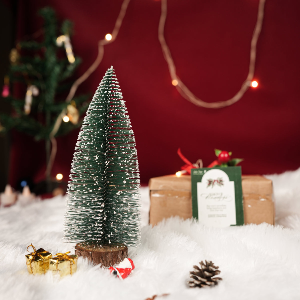 Mini Pine Tree Decor – Artificial Christmas Pine Tree for Home Decor | Small Tabletop Evergreen Tree for Festive & Year-Round Styling (Set of 1) - https://artecasa.in/