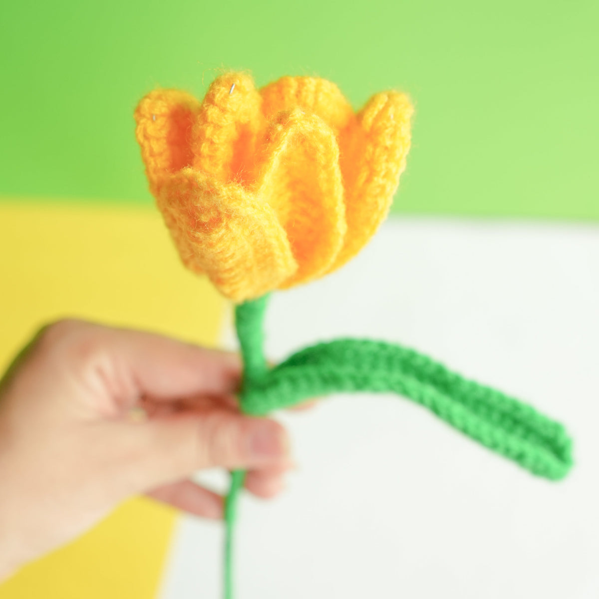 Handcrafted Tulip crochet Rakhi hamper (yellow) - https://artecasa.in/