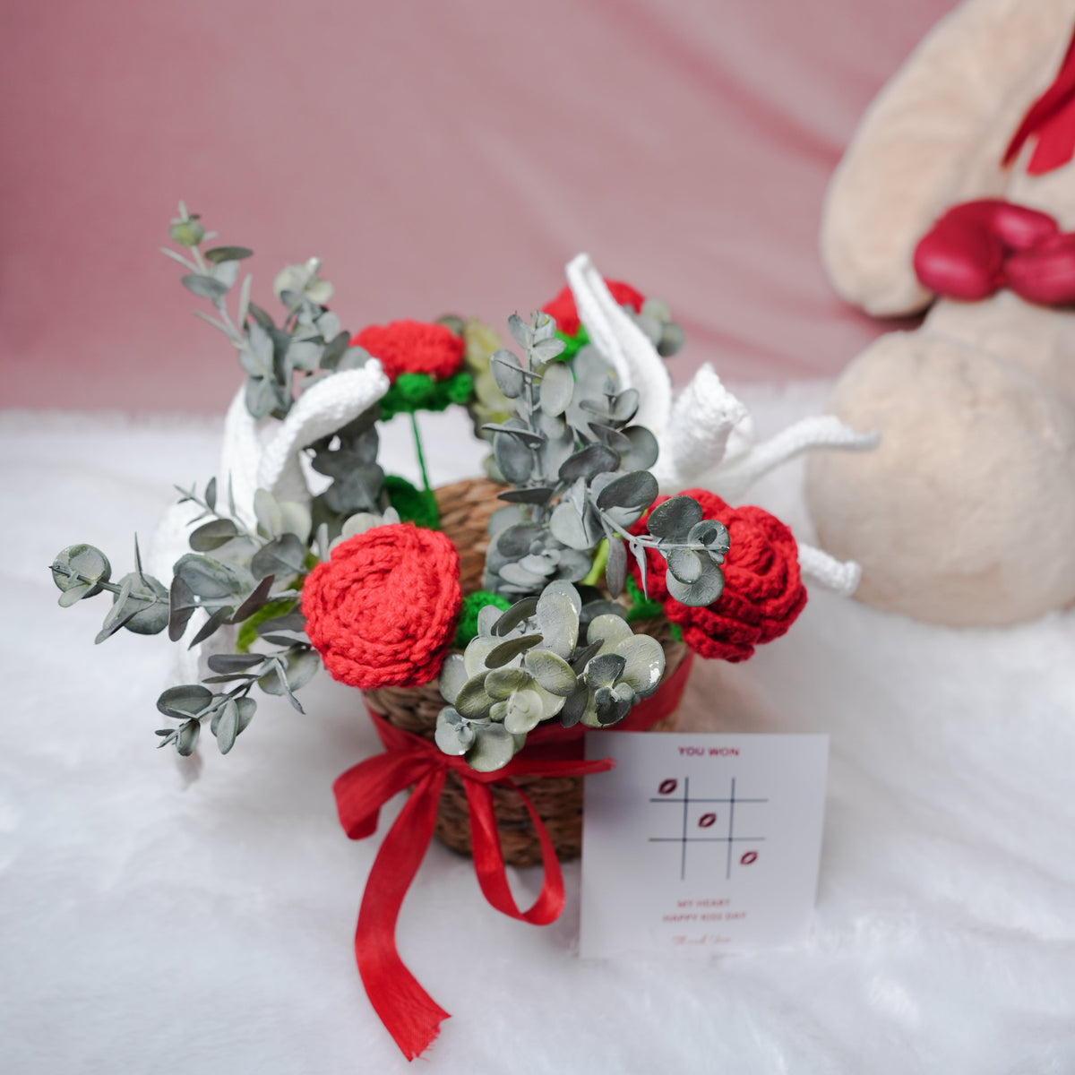 Rustic Romance Bamboo Basket – Handcrafted Floral Gift Hamper | ArteCasa - https://artecasa.in/
