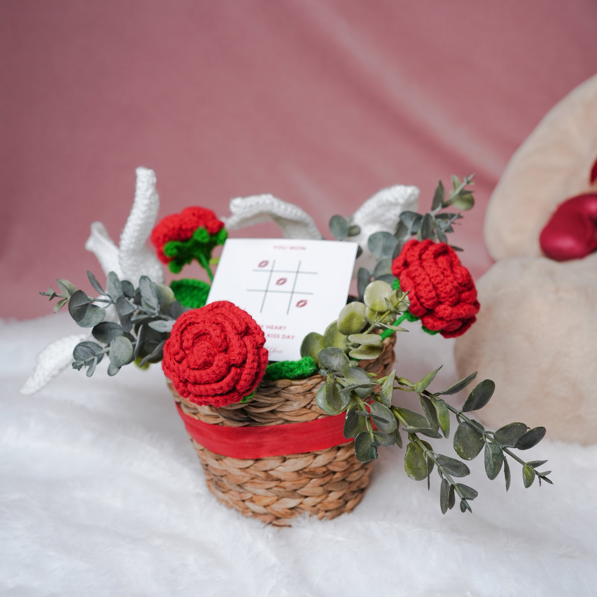 Rustic Romance Bamboo Basket – Handcrafted Floral Gift Hamper | ArteCasa - https://artecasa.in/