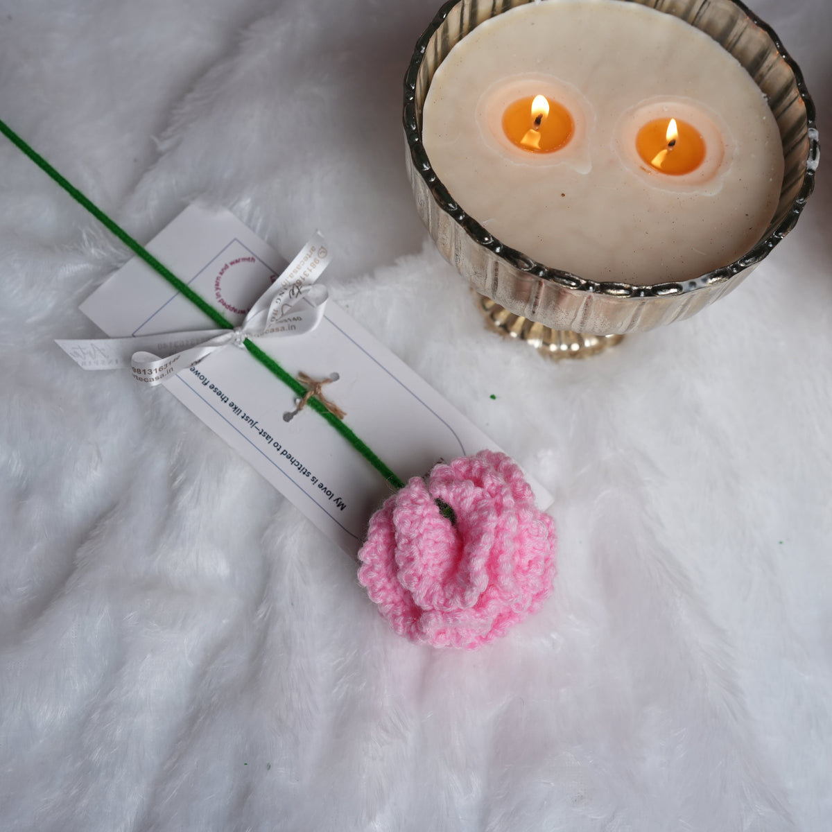 Pink Carnation Crochet Flower – Handcrafted Forever Floral Décor | ArteCasa - https://artecasa.in/