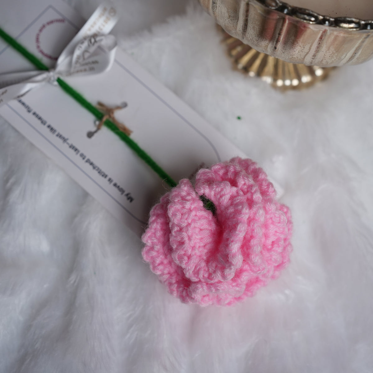 Pink Carnation Crochet Flower – Handcrafted Forever Floral Décor | ArteCasa - https://artecasa.in/