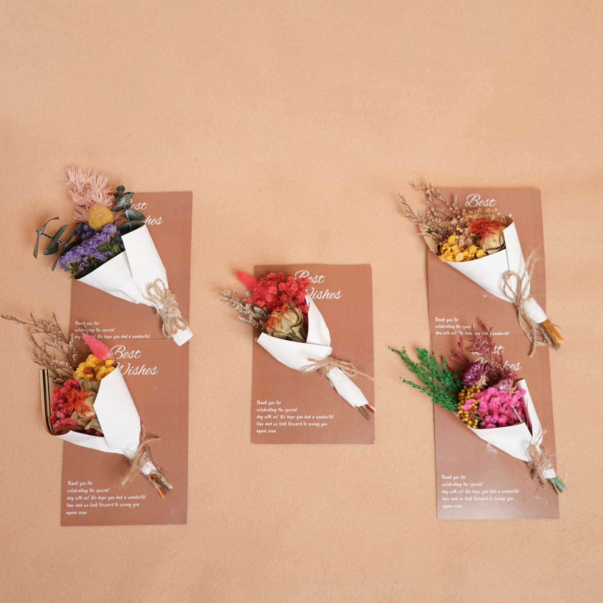 Everlasting Flowers Greeting Card Set of 5 | Dried Flower Greeting Cards - https://artecasa.in/