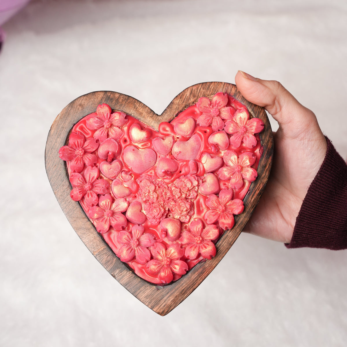 Wooden Heart Candle – Natural Romantic Candle Décor | Artecasa - https://artecasa.in/