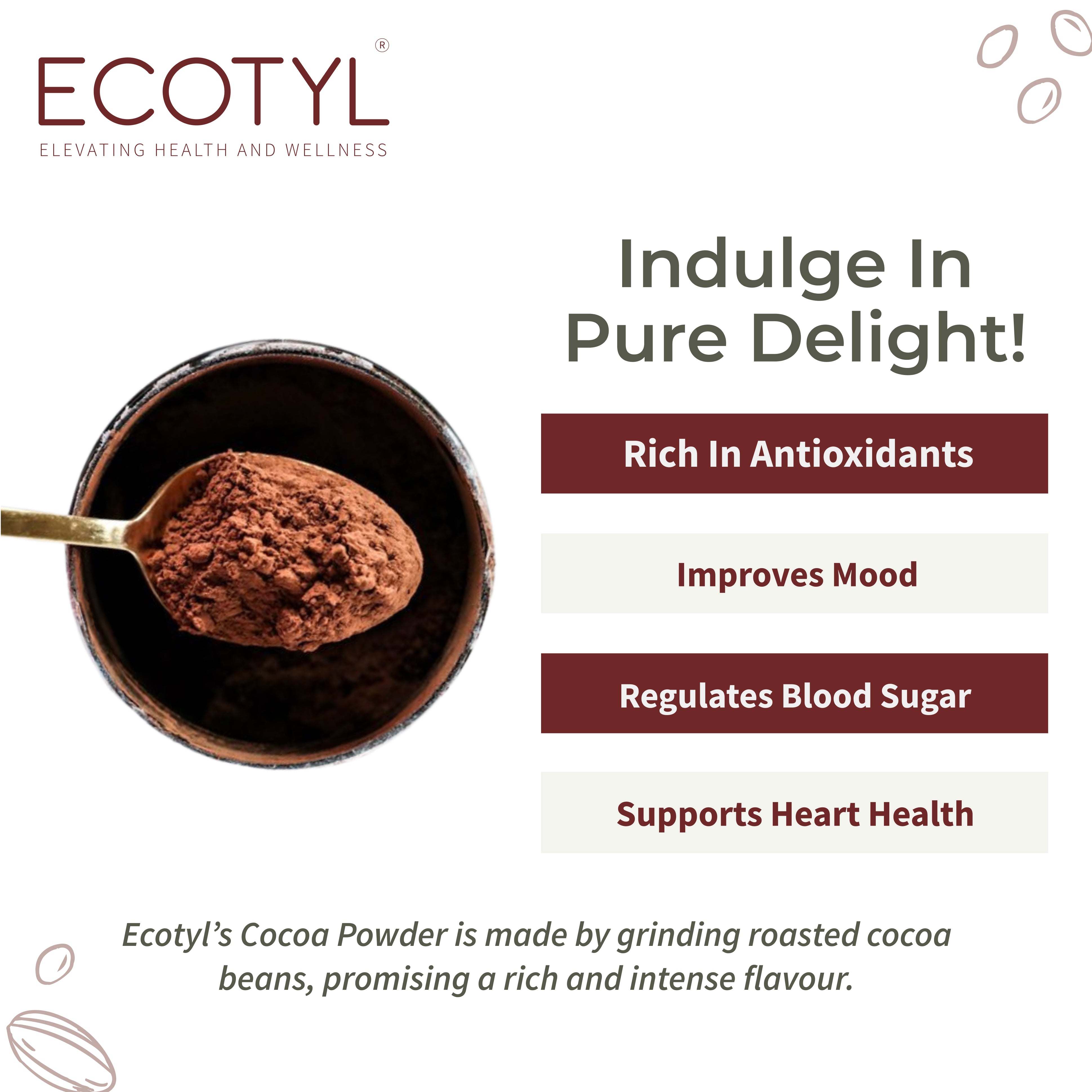 Unsweetened Cocoa Powder - Ecotyl - 100% Organic I Sustainable