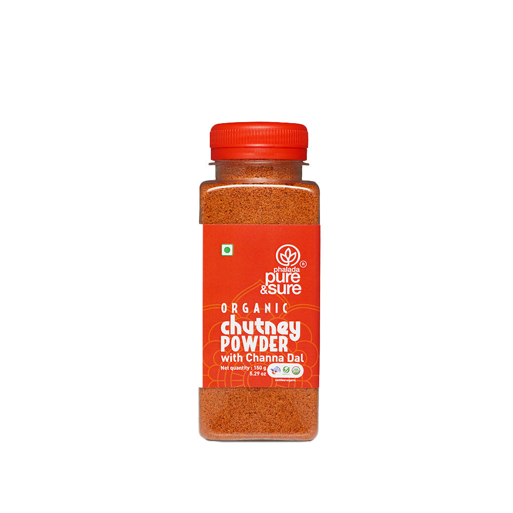 Phalada Pure and Sure Organic Chutney powder with chana dal front