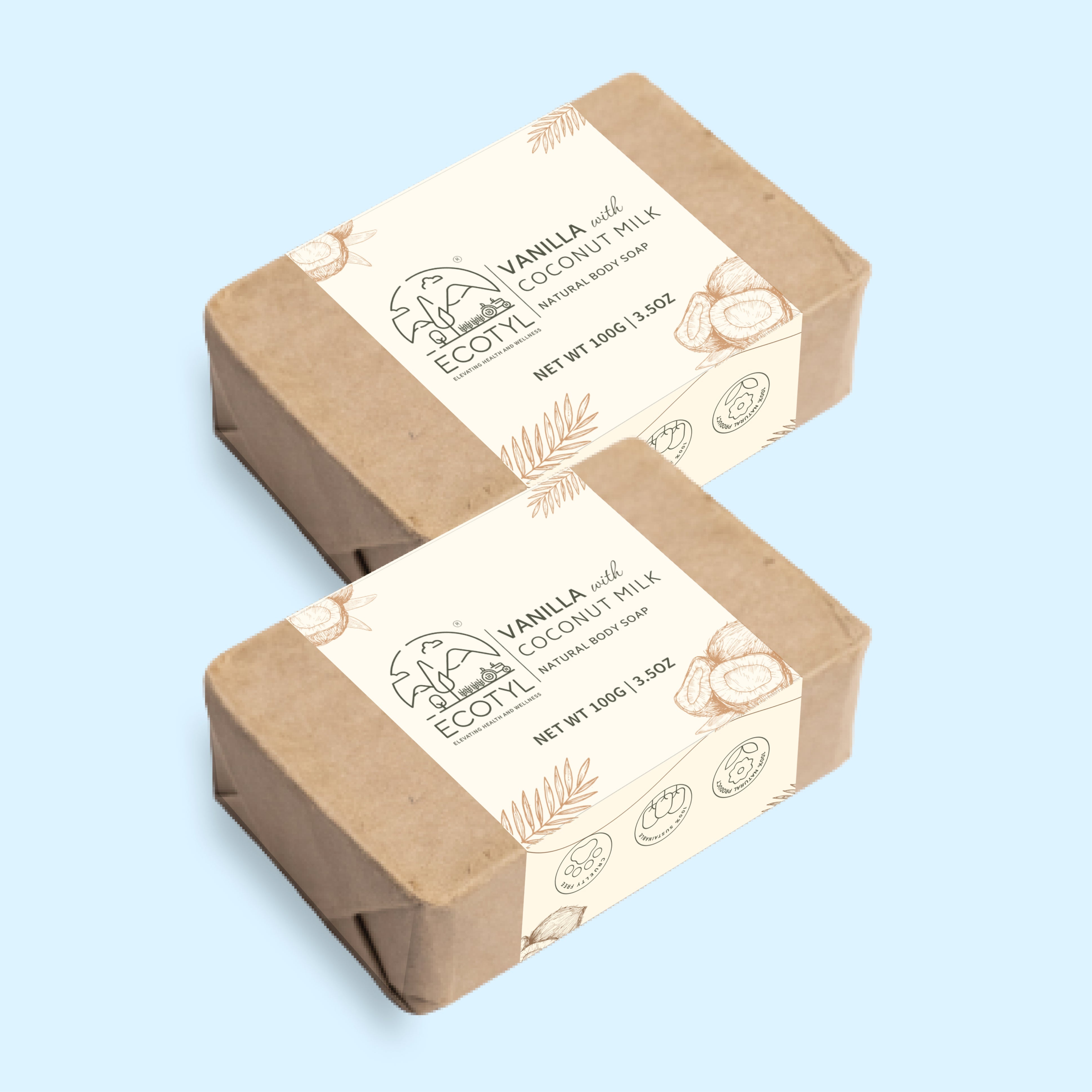 Coconut Milk & Vanilla Soap - Set of 2 - Ecotyl - 100% Organic I Sustainable