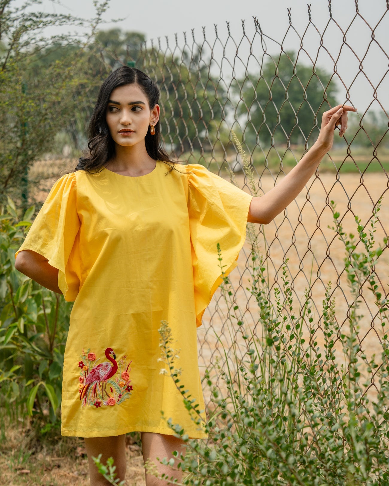 Ahannaa Hand-Embroidered Short Dress – hand-embroidered 100% cotton – RASRA MAI