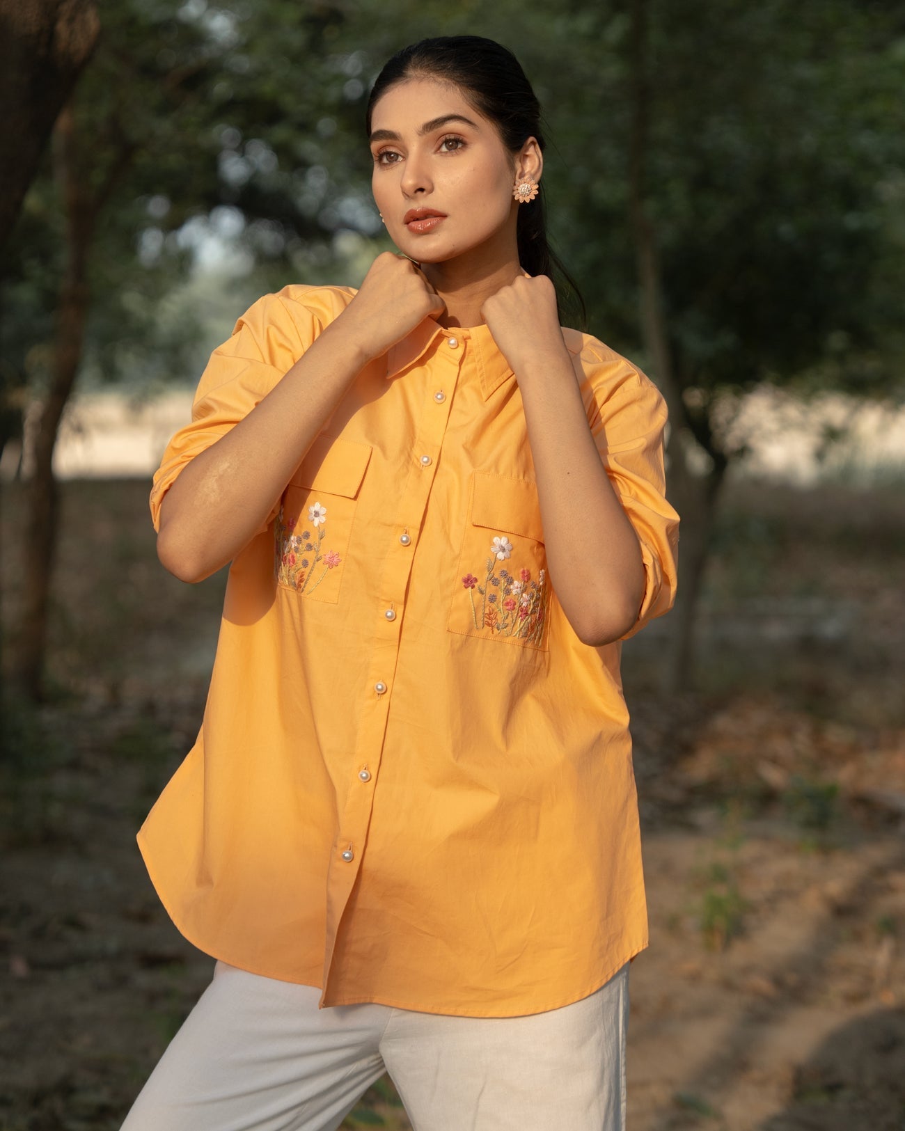 Ayessha Hand-Embroidered Shirt – hand-embroidered 100% cotton – RASRA MAI