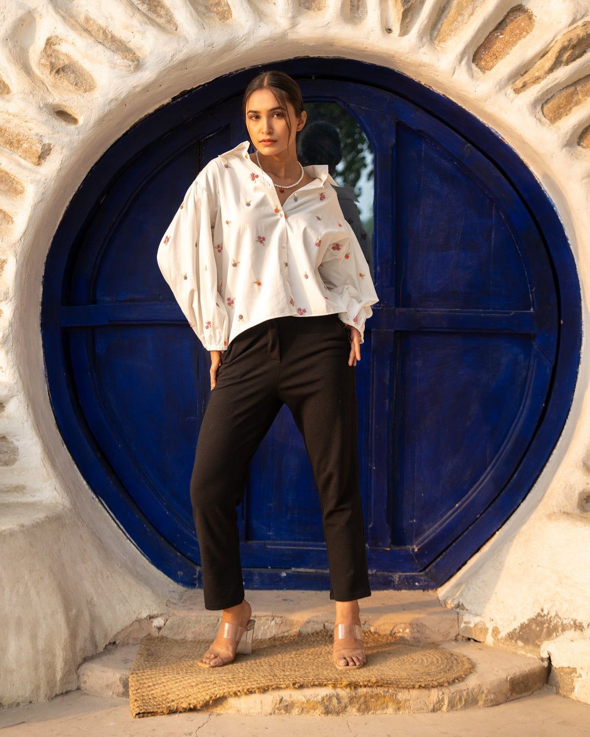 Aakrritii Hand-Embroidered Shirt – hand-embroidered 100% cotton – RASRA MAI