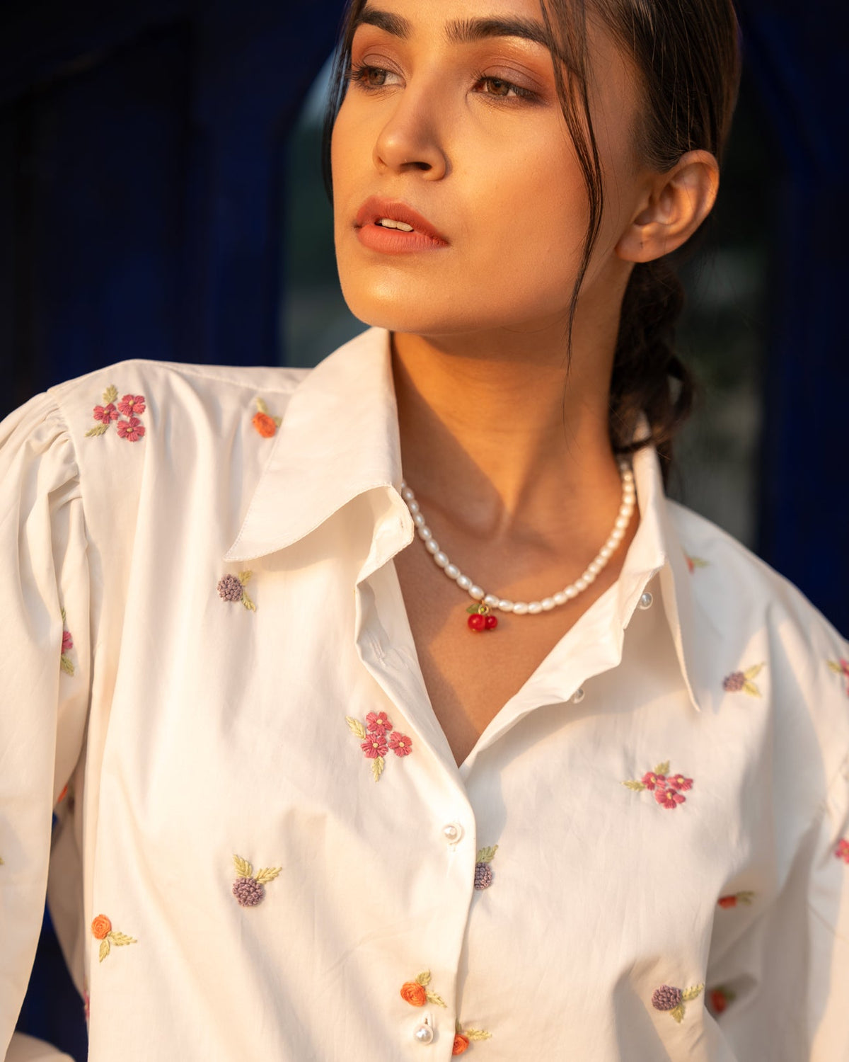 Aakrritii Hand-Embroidered Shirt – hand-embroidered 100% cotton – RASRA MAI