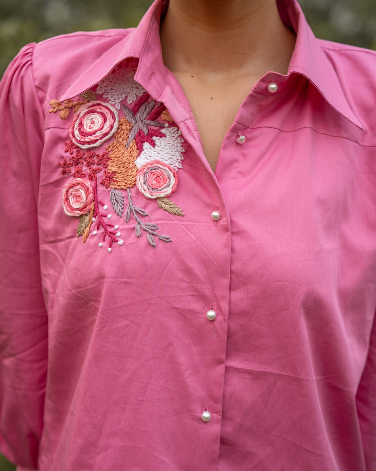 Geet Hand-Embroidered Shirt – hand-embroidered 100% cotton – RASRA MAI