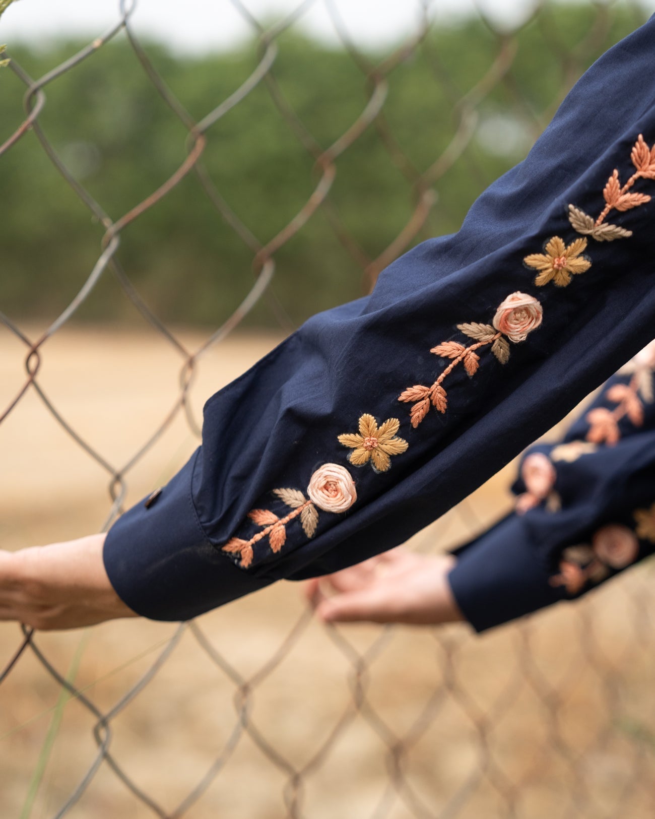 Navyaa Hand-Embroidered Shirt – hand-embroidered 100% cotton – RASRA MAI
