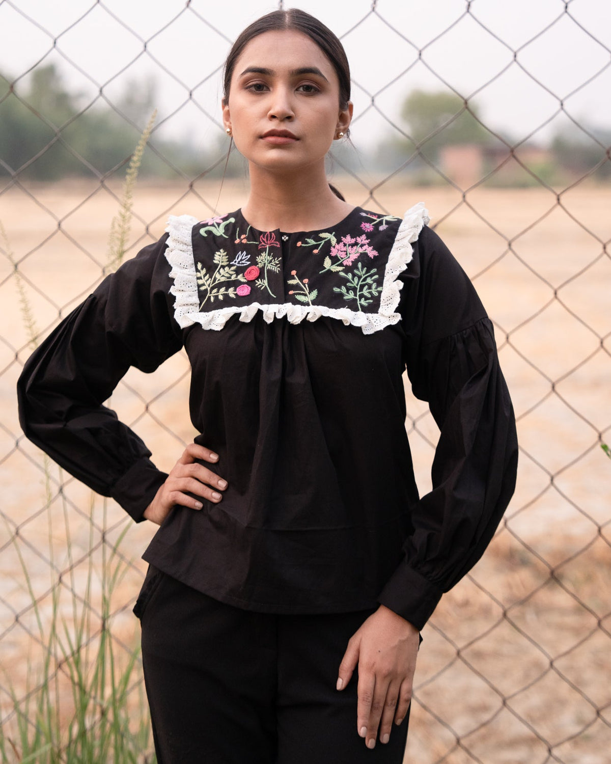 Ttina Hand-Embroidered Top – hand-embroidered 100% cotton – RASRA MAI