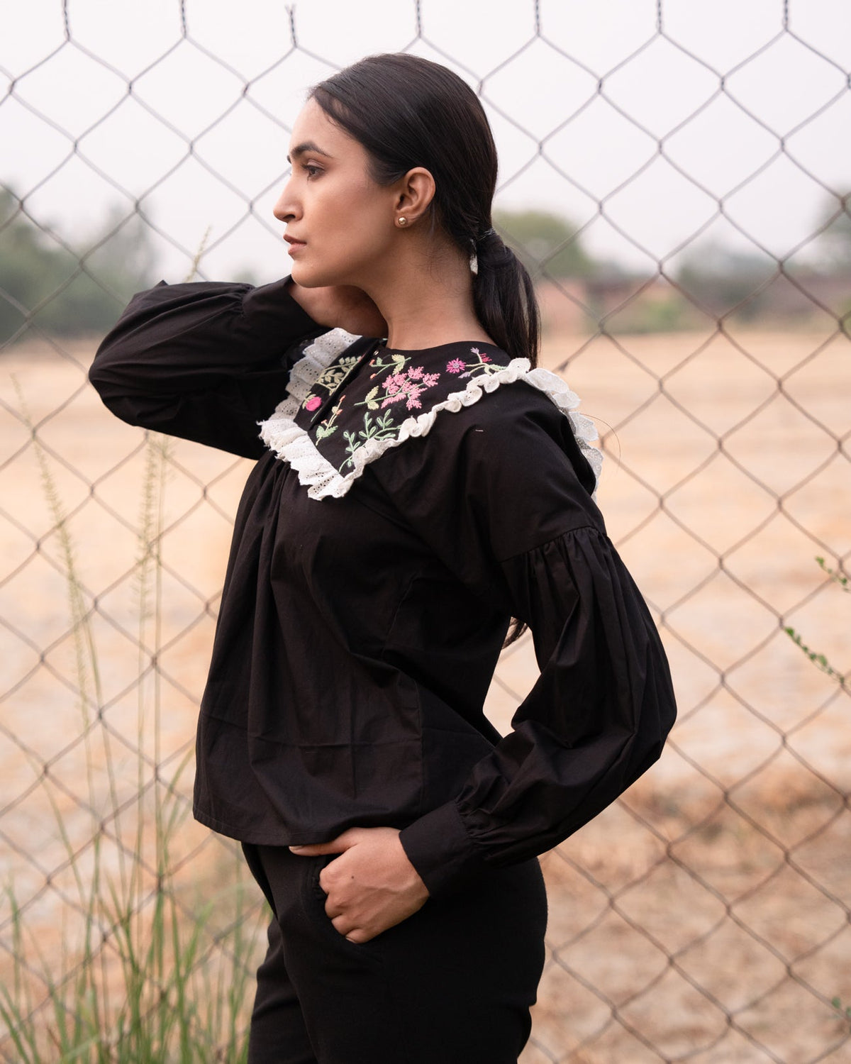 Ttina Hand-Embroidered Top – hand-embroidered 100% cotton – RASRA MAI