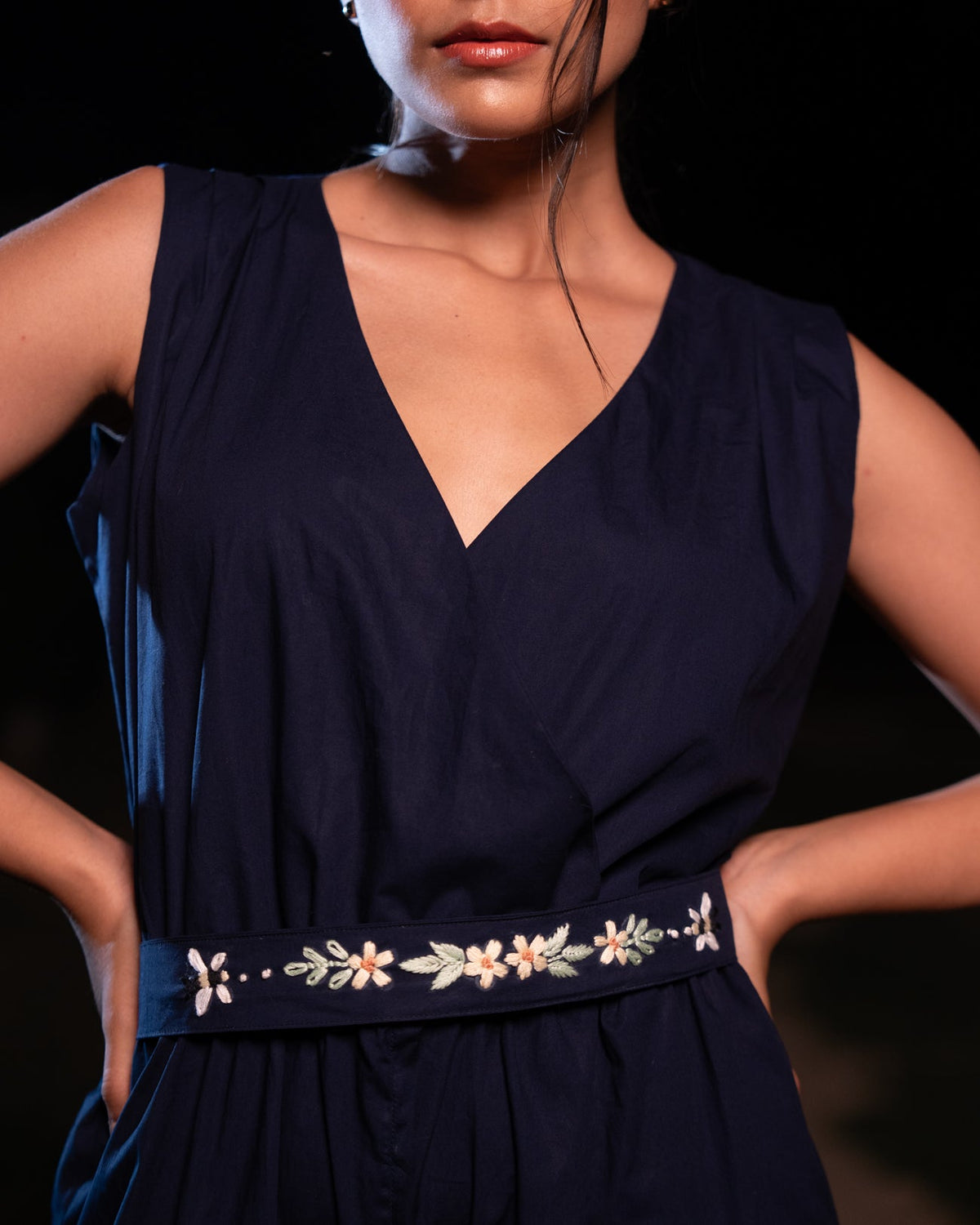 Rradhika Hand-Embroidered Jumpsuit – hand-embroidered 100% cotton – RASRA MAI