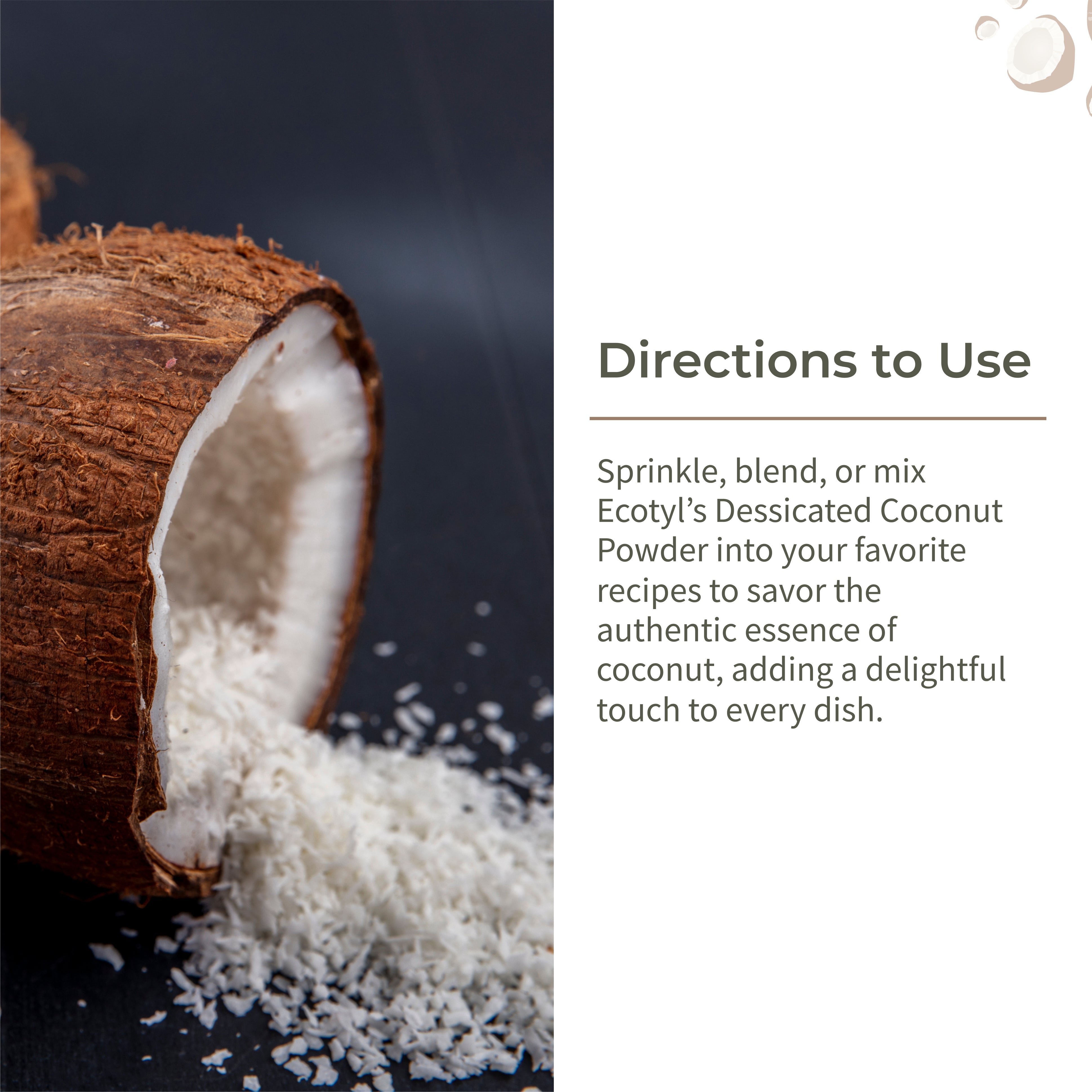 Desiccated Coconut Powder - Ecotyl - 100% Organic I Sustainable