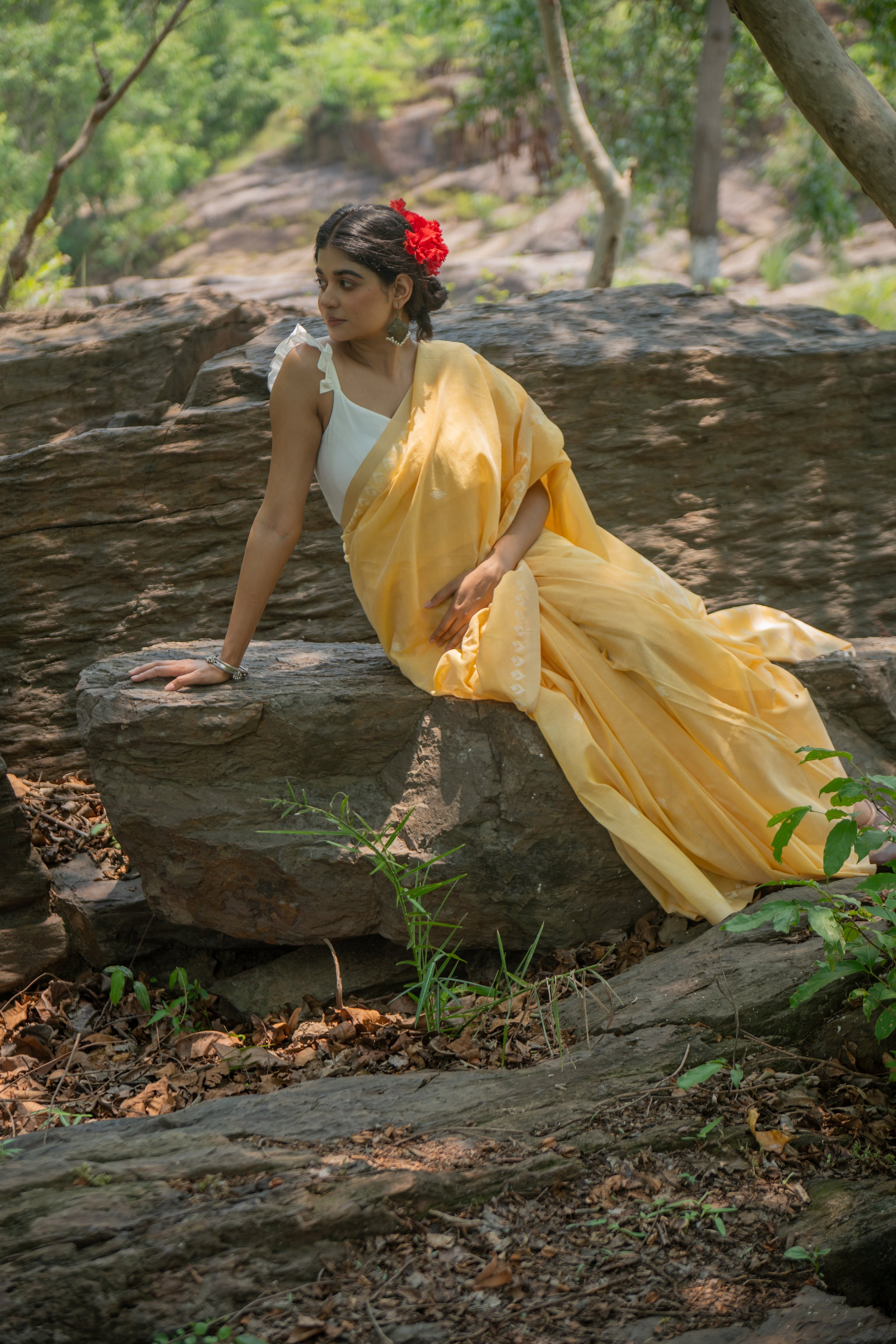Noor White South Cotton Blouse-Sutra Art of Clothing