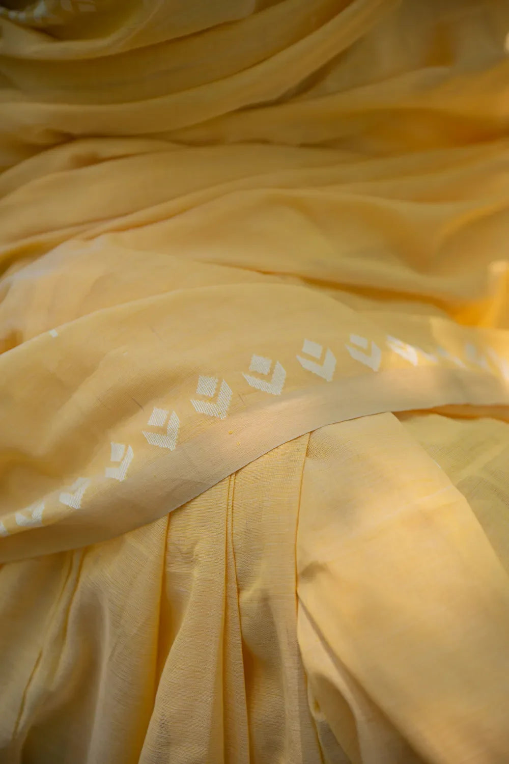 Handloom Yellow Soft Cotton Jamdani Saree-Sutra Art of Clothing