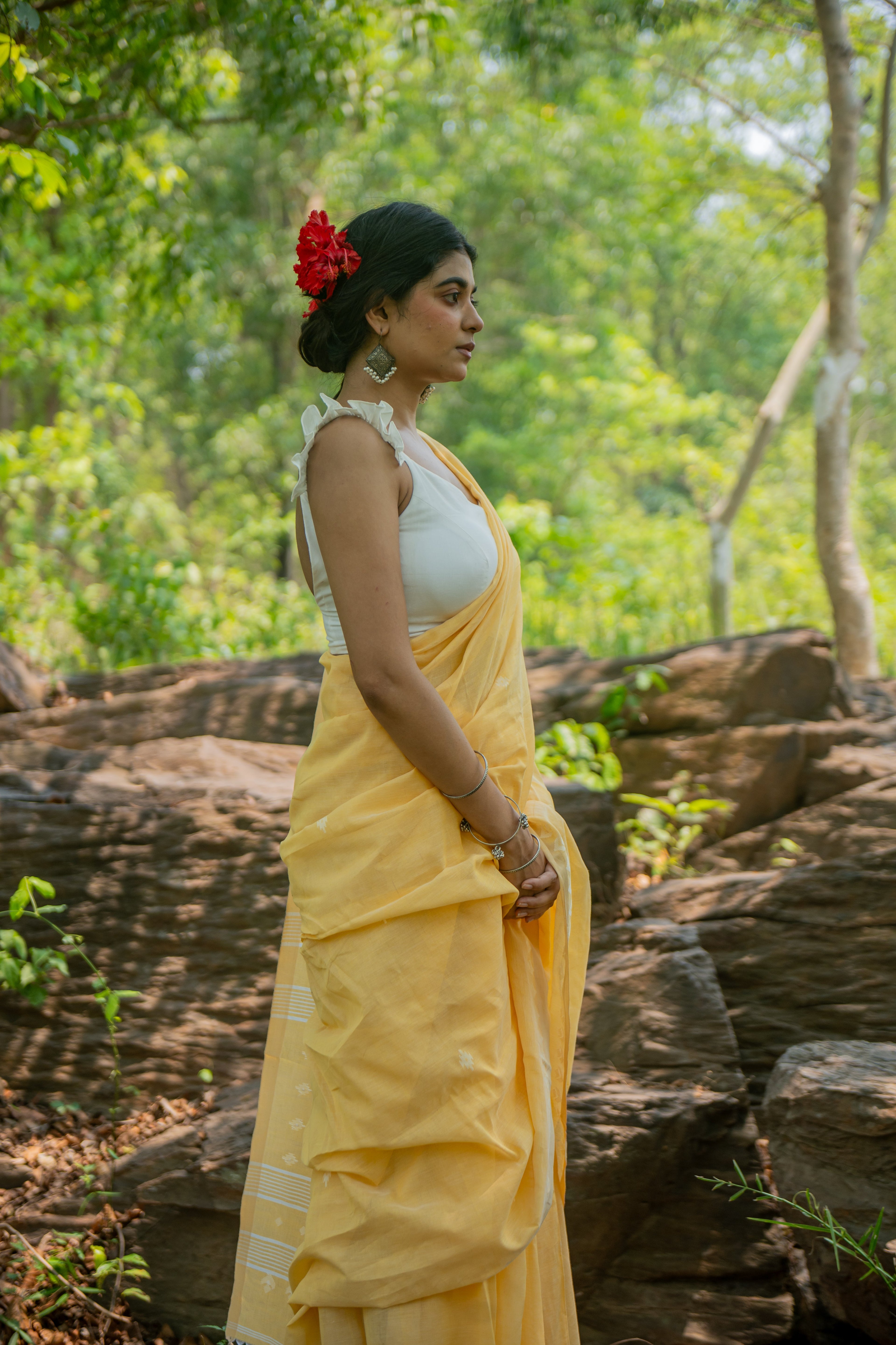 Noor White South Cotton Blouse-Sutra Art of Clothing
