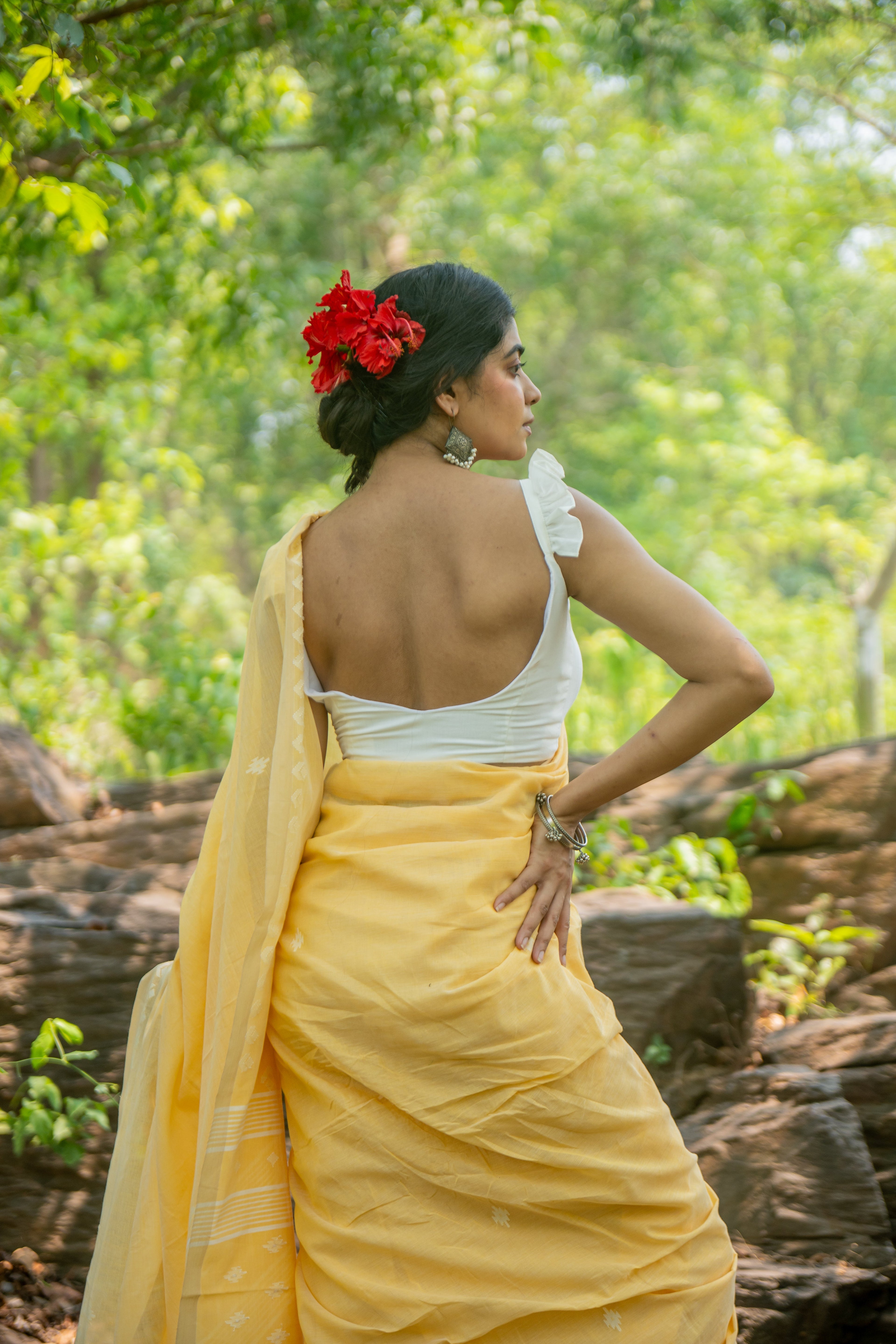 Noor White South Cotton Blouse-Sutra Art of Clothing