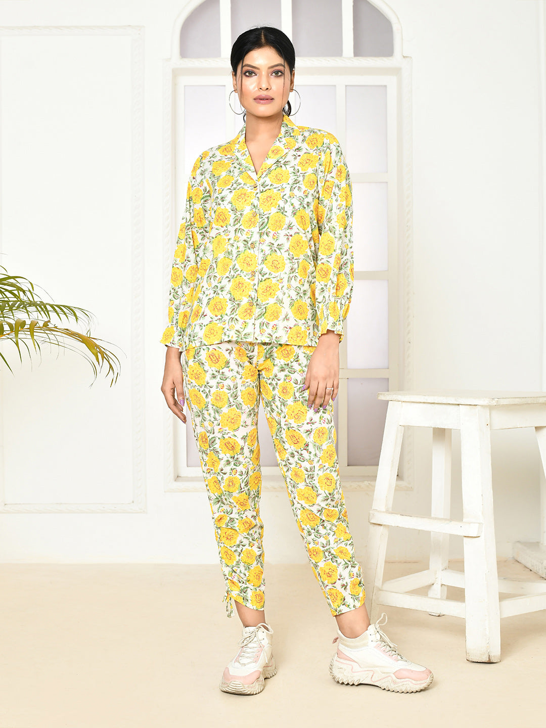 Elaura handprinted cotton co ord sets women-1