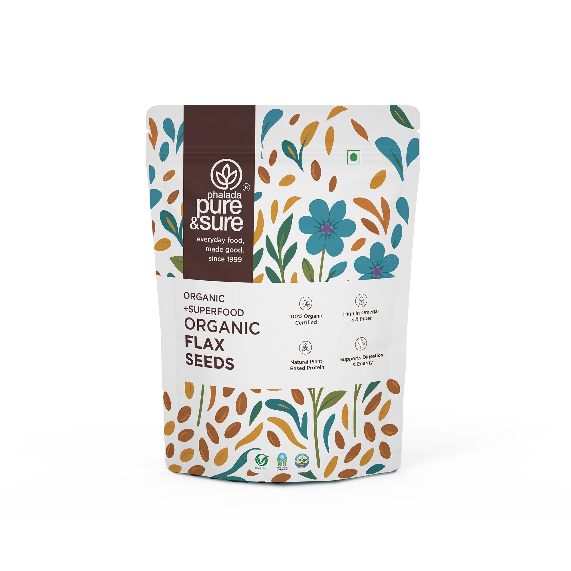 Phalada Pure and Sure- Organic Flax Seeds Front