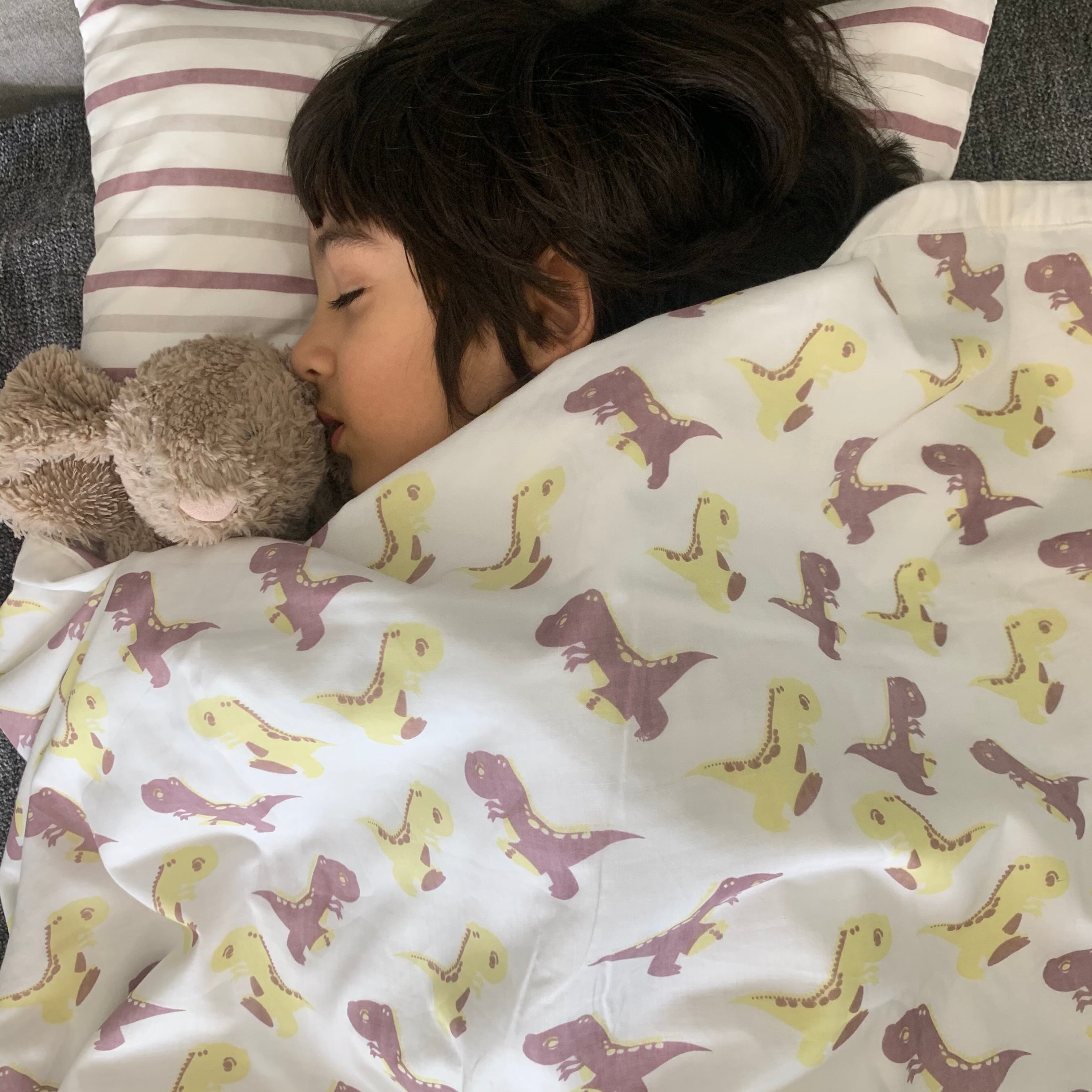 Dancing Dinosaurs - Organic Kids Blanket - Oranges and Lemons