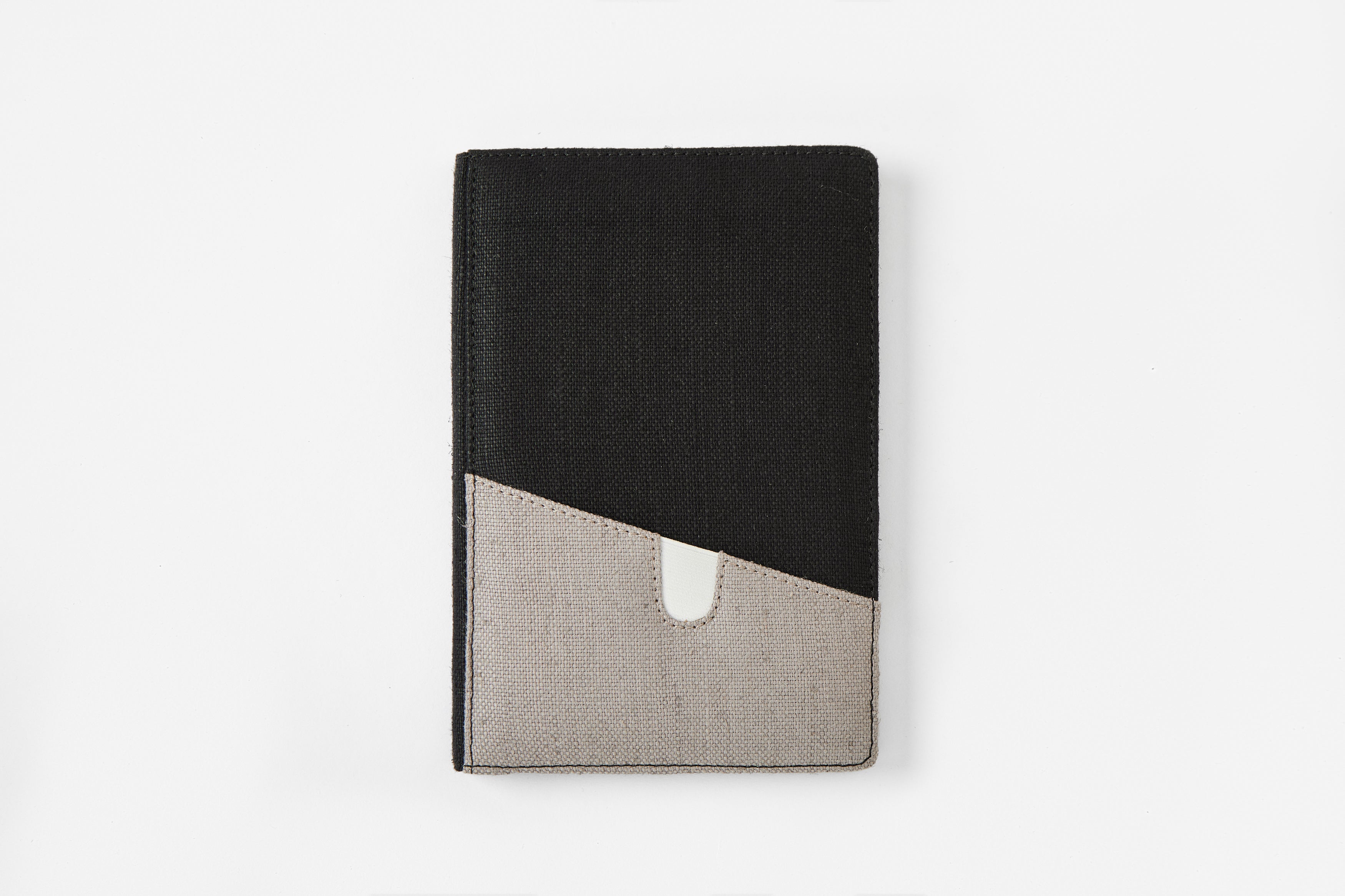 Hemp Dual Tone A5 Non-Dated Diary with Pocket in Blue-Grey | The Label Gaia