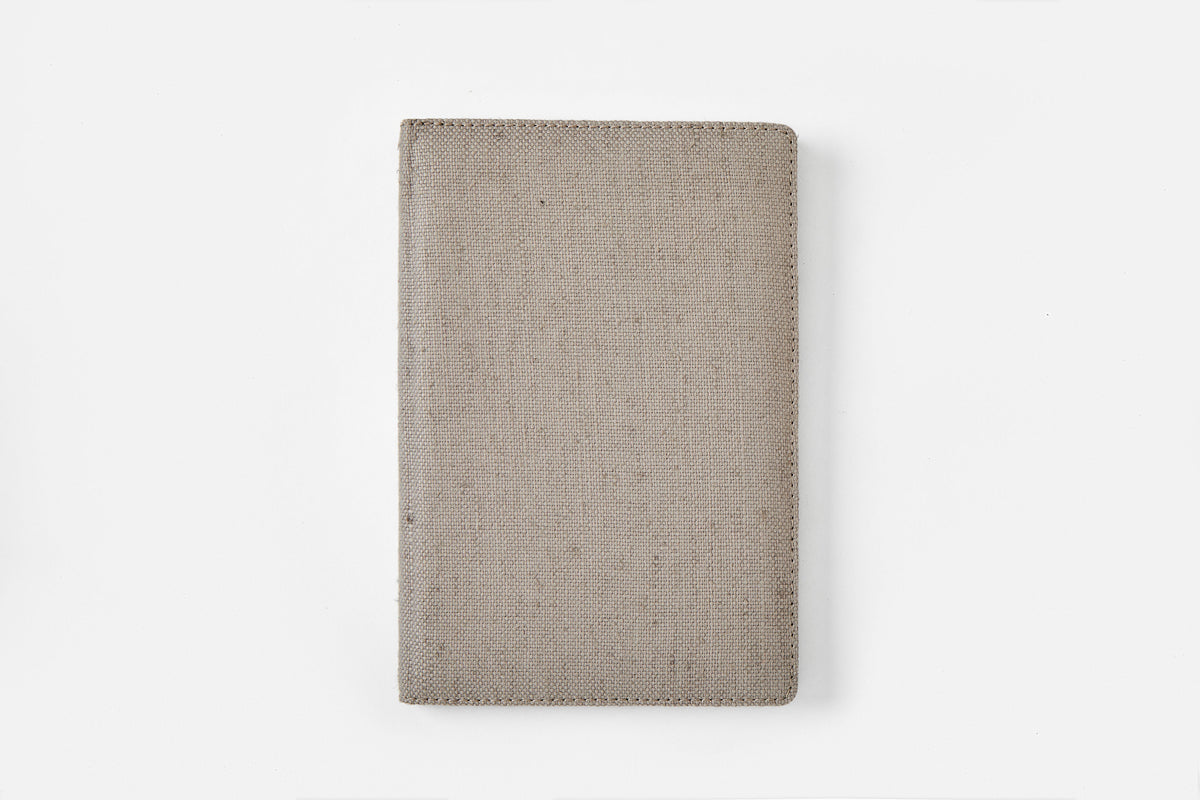 Hemp Dual Tone A5 Non-Dated Diary with Pocket in Grey-Blue | The Label Gaia