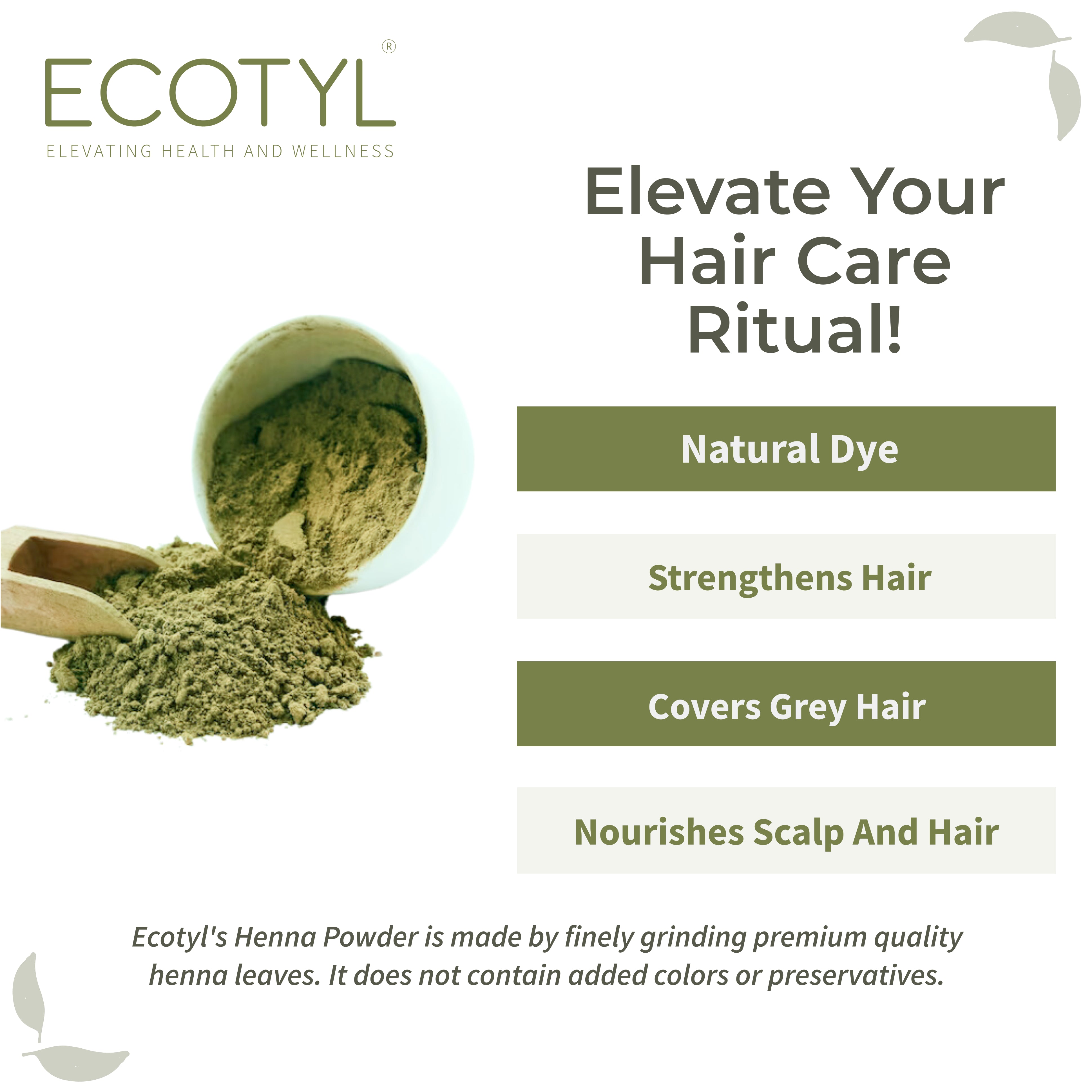 Henna Powder - Ecotyl - 100% Organic I Sustainable