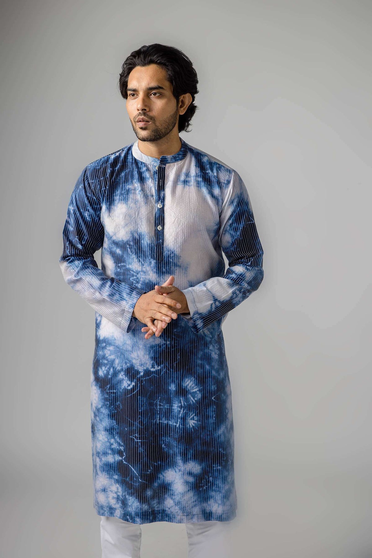 Anantha-Men's Tie Dye Chanderi Kurta-bihart