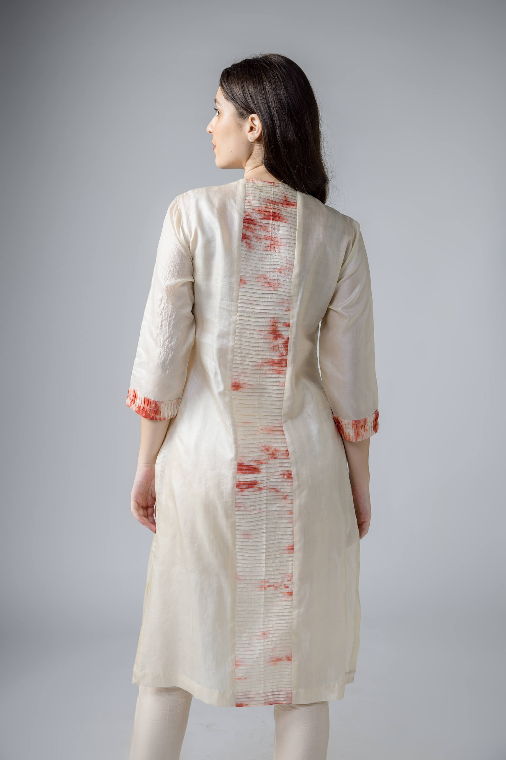 Anantha-Wild Silk pleated Kurta Set-bihart