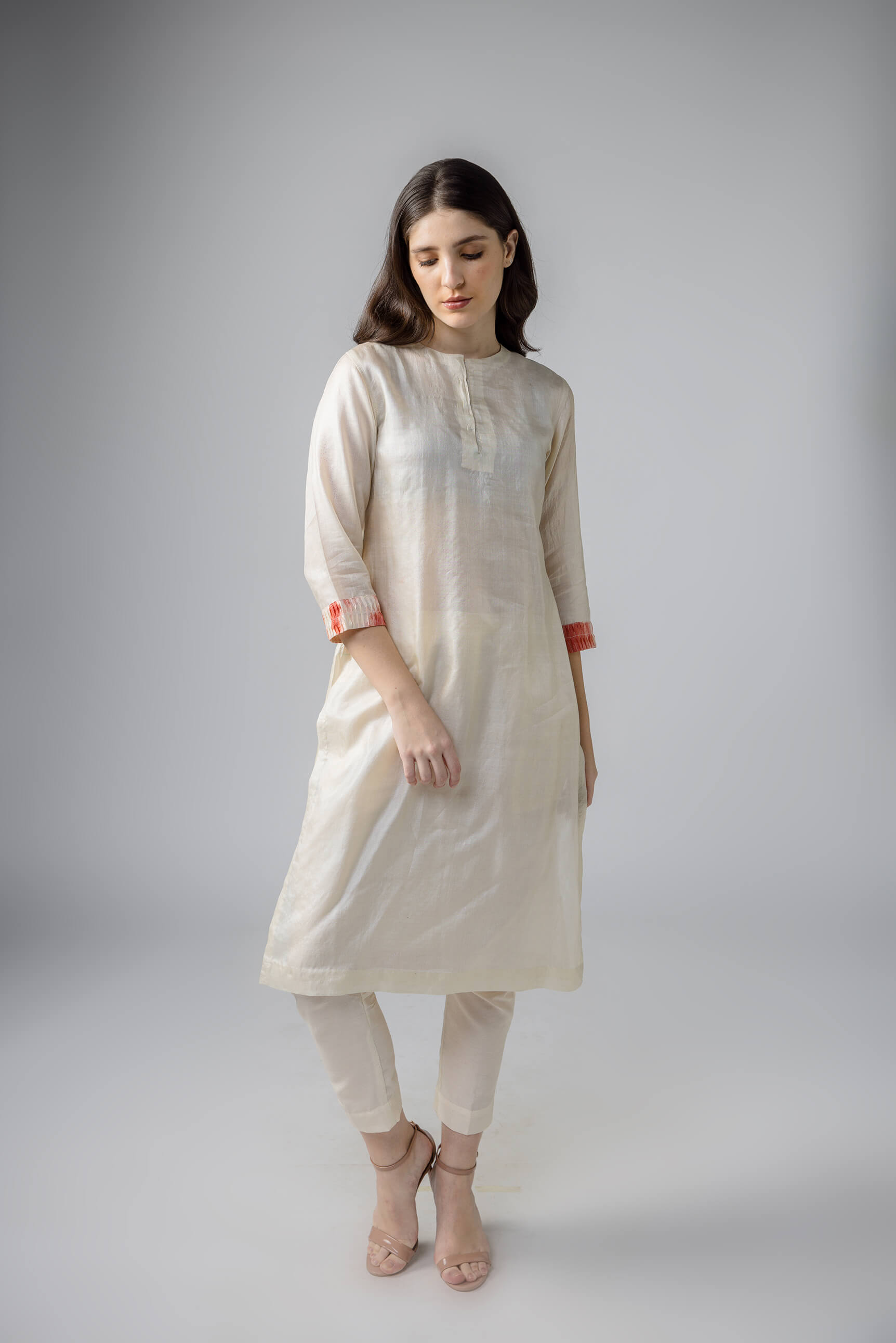 Anantha-Wild Silk pleated Kurta Set-bihart