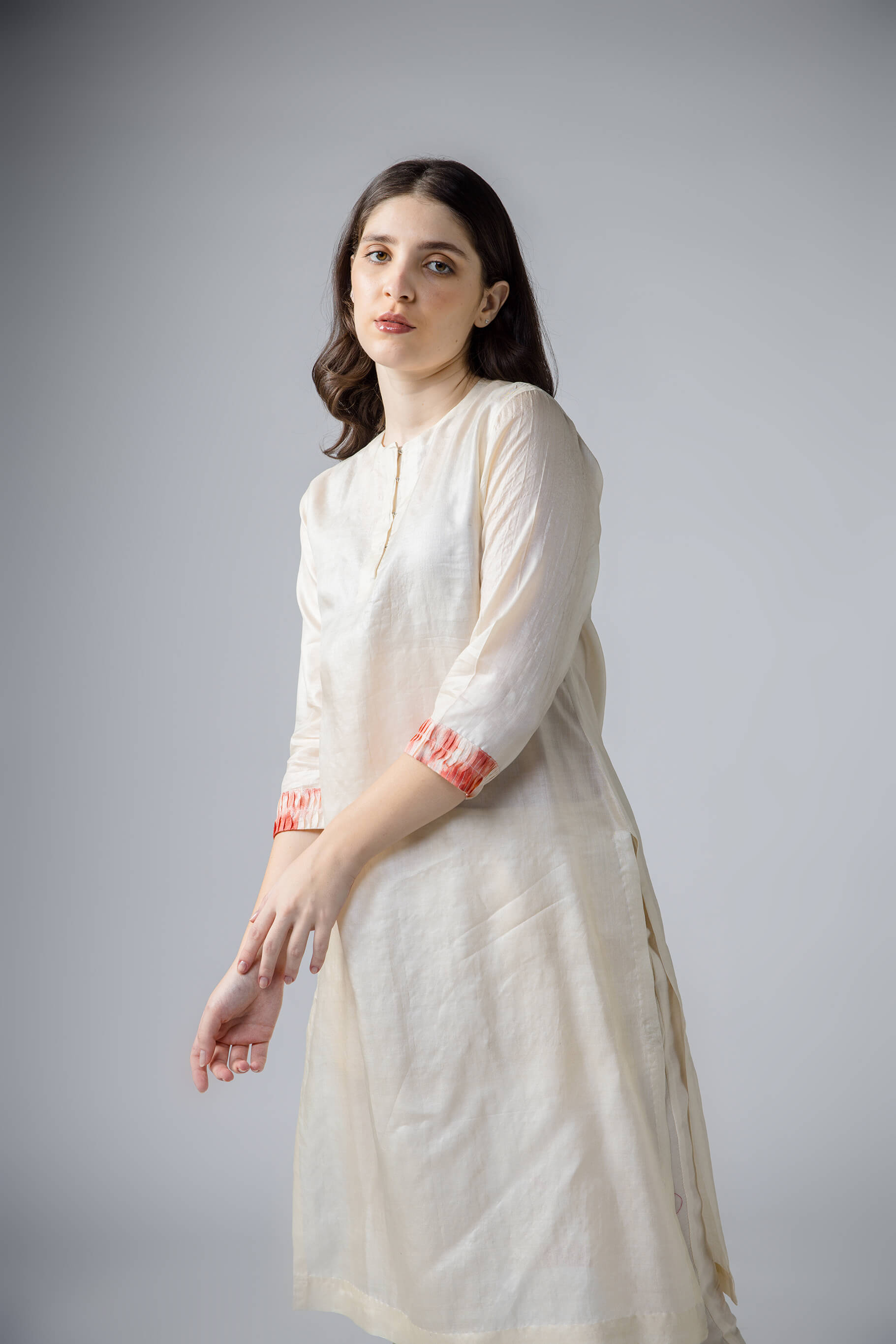 Anantha-Wild Silk pleated Kurta Set-bihart