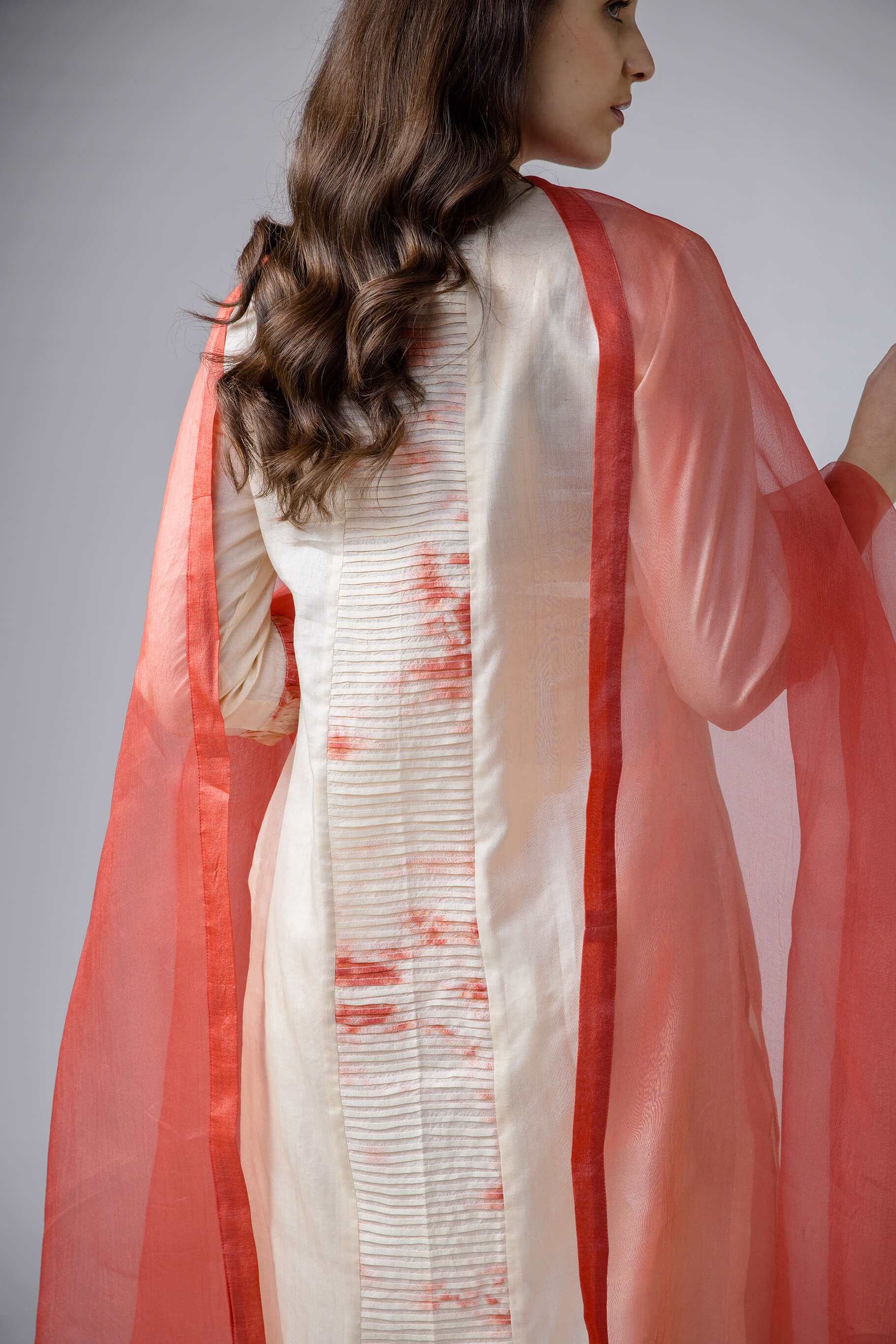 Anantha-Wild Silk pleated Kurta Set-bihart