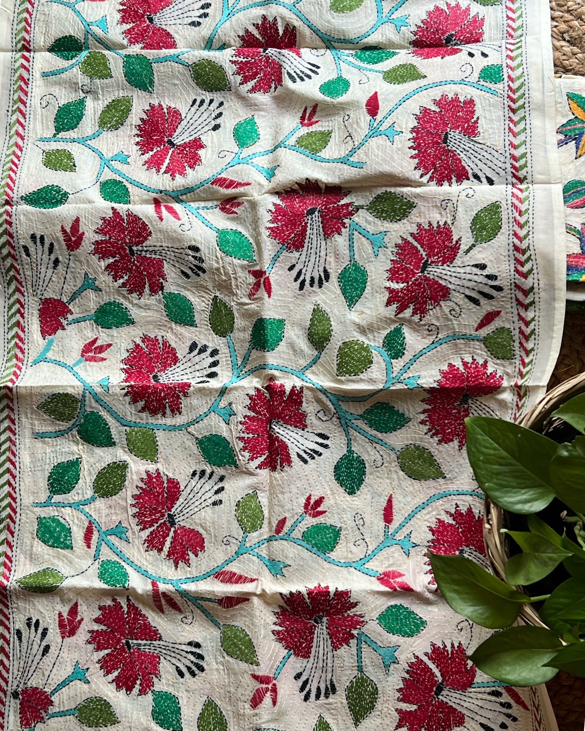 Multicolor tussar scarf with classic festive charm by Shop AaMe
