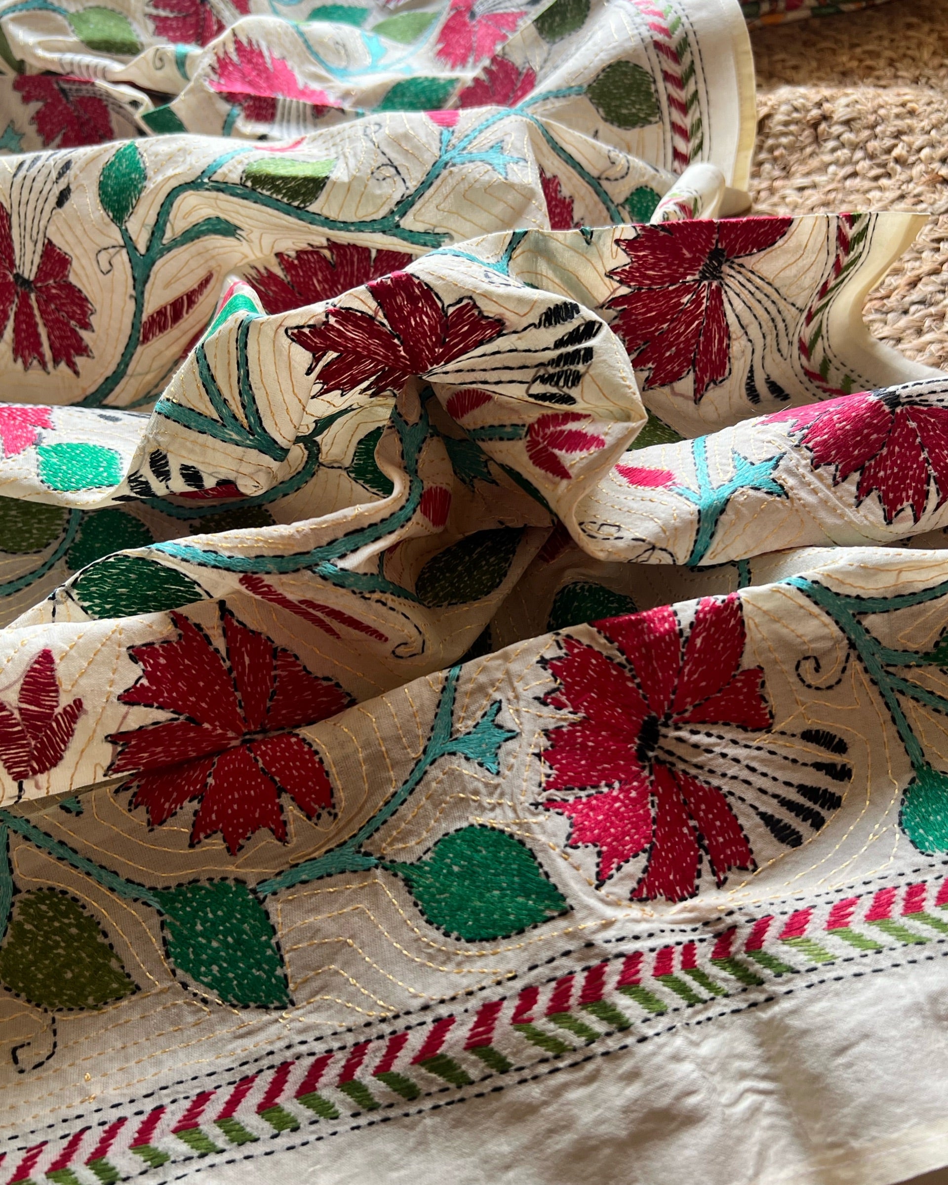 Shop AaMe Laal Joba dupatta in elegant tussar fabric with vibrant appeal